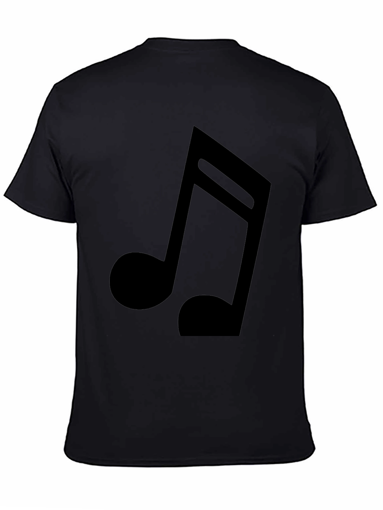 Musical Note Black Graphic Tee - Soft Cotton