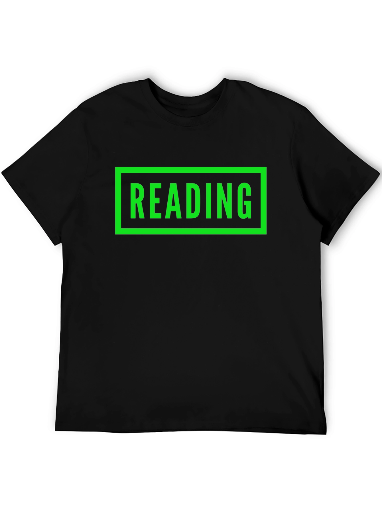 Reading T-Shirt - Black with Green Graphic Novelty Tee
