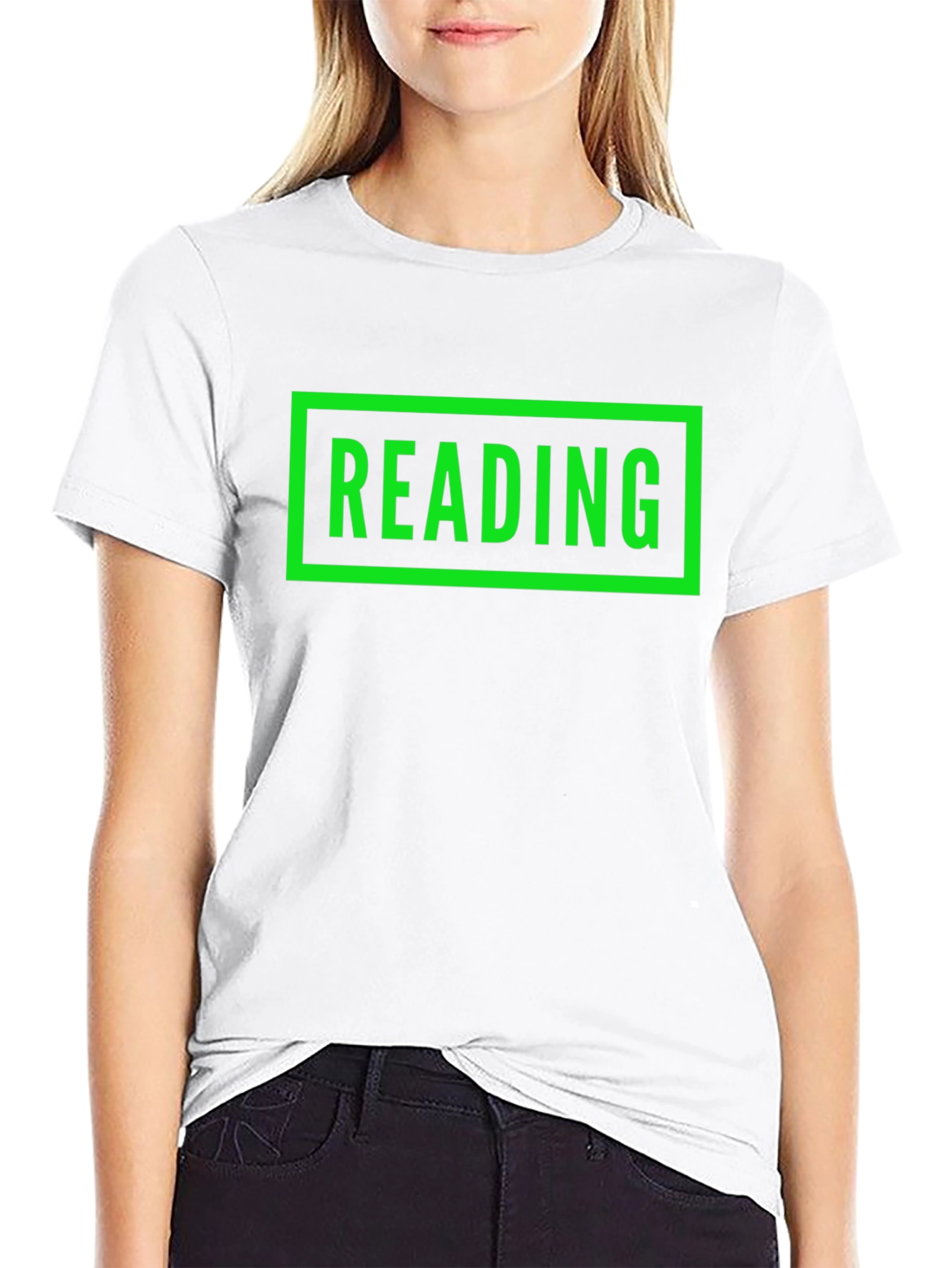 Reading T-Shirt - Black with Green Graphic Novelty Tee