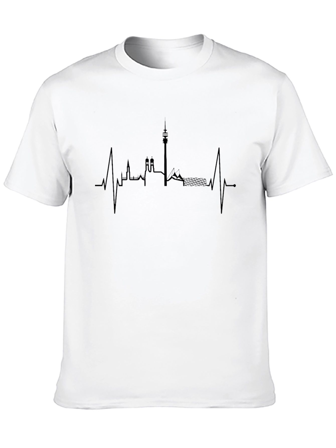 Heartbeat Munich Skyline Black T-Shirt