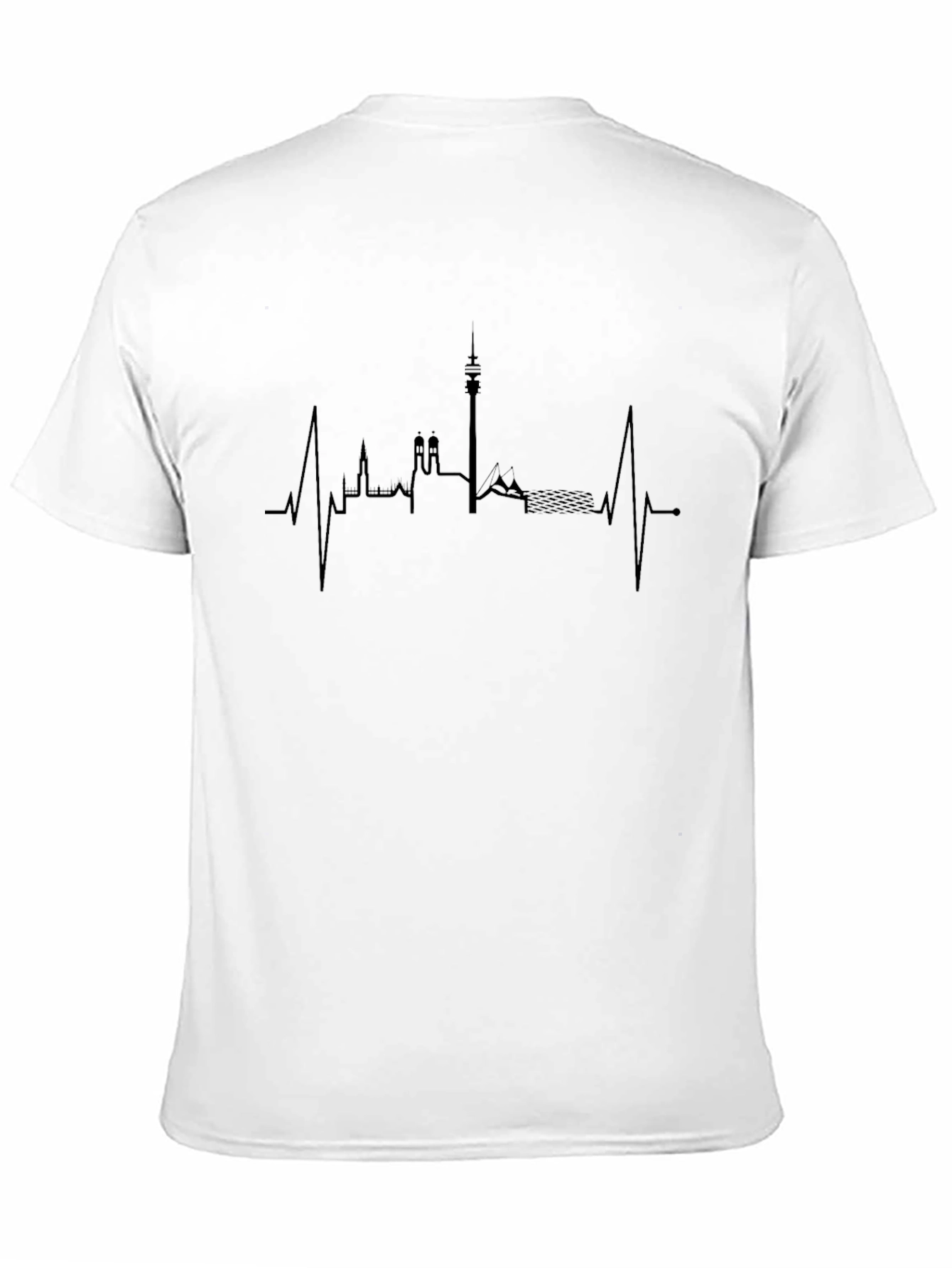 Heartbeat Munich Skyline Black T-Shirt