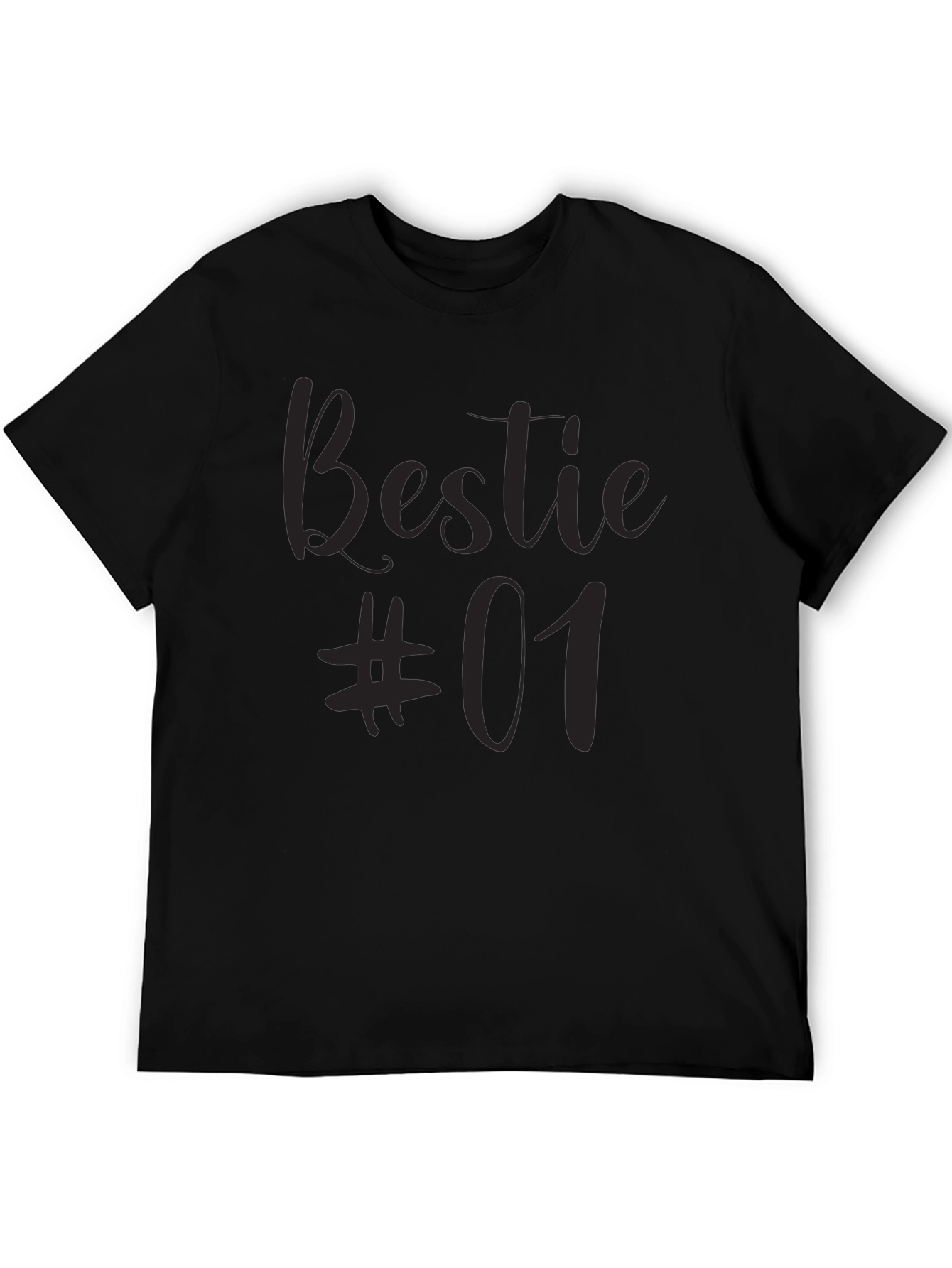 Bestie #01 Black T-Shirt - Matching Best Friend Tee