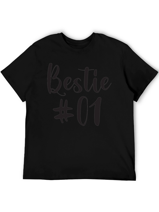 Bestie #01 Black T-Shirt - Matching Best Friend Tee