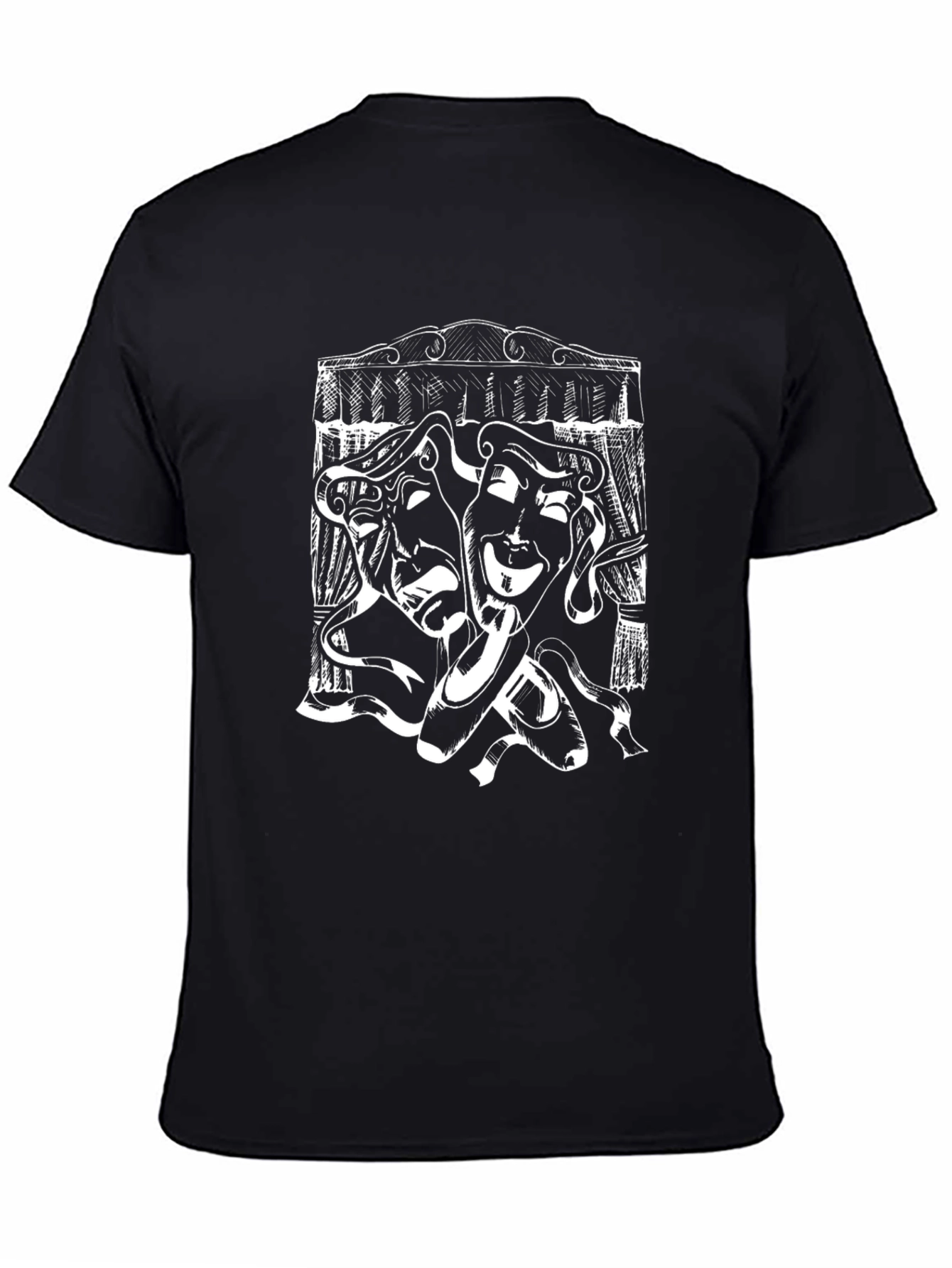 Drama Masks Graphic T-Shirt - Black