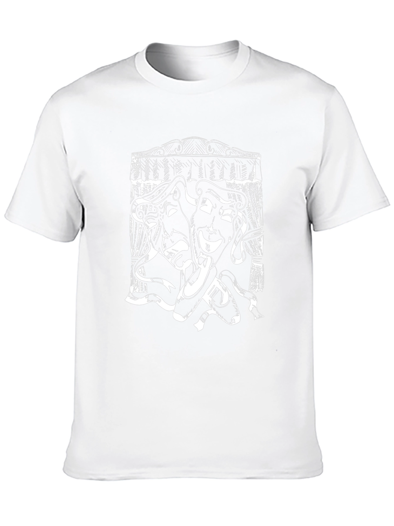Drama Masks Graphic T-Shirt - Black