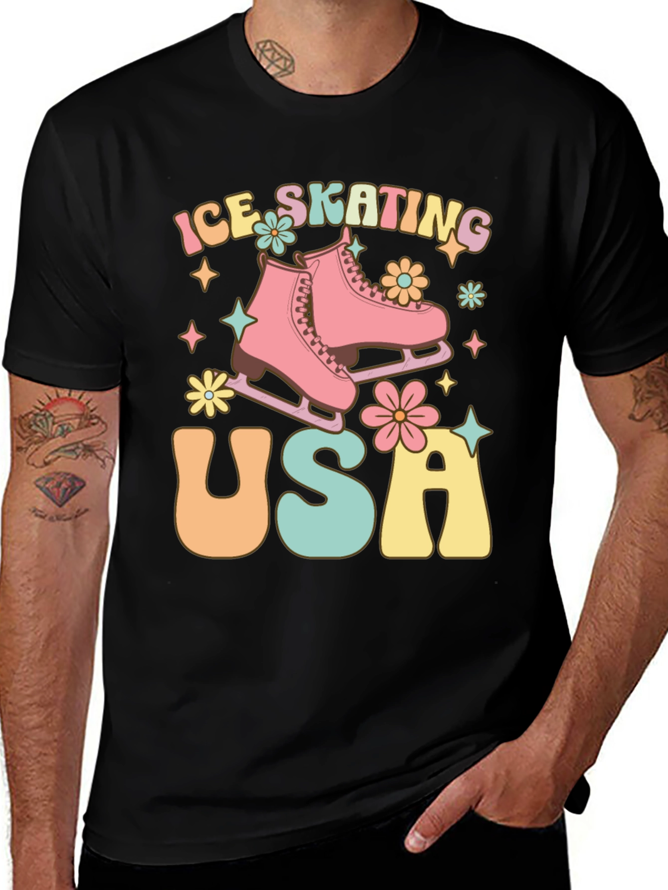 Ice Skating USA Graphic Tee