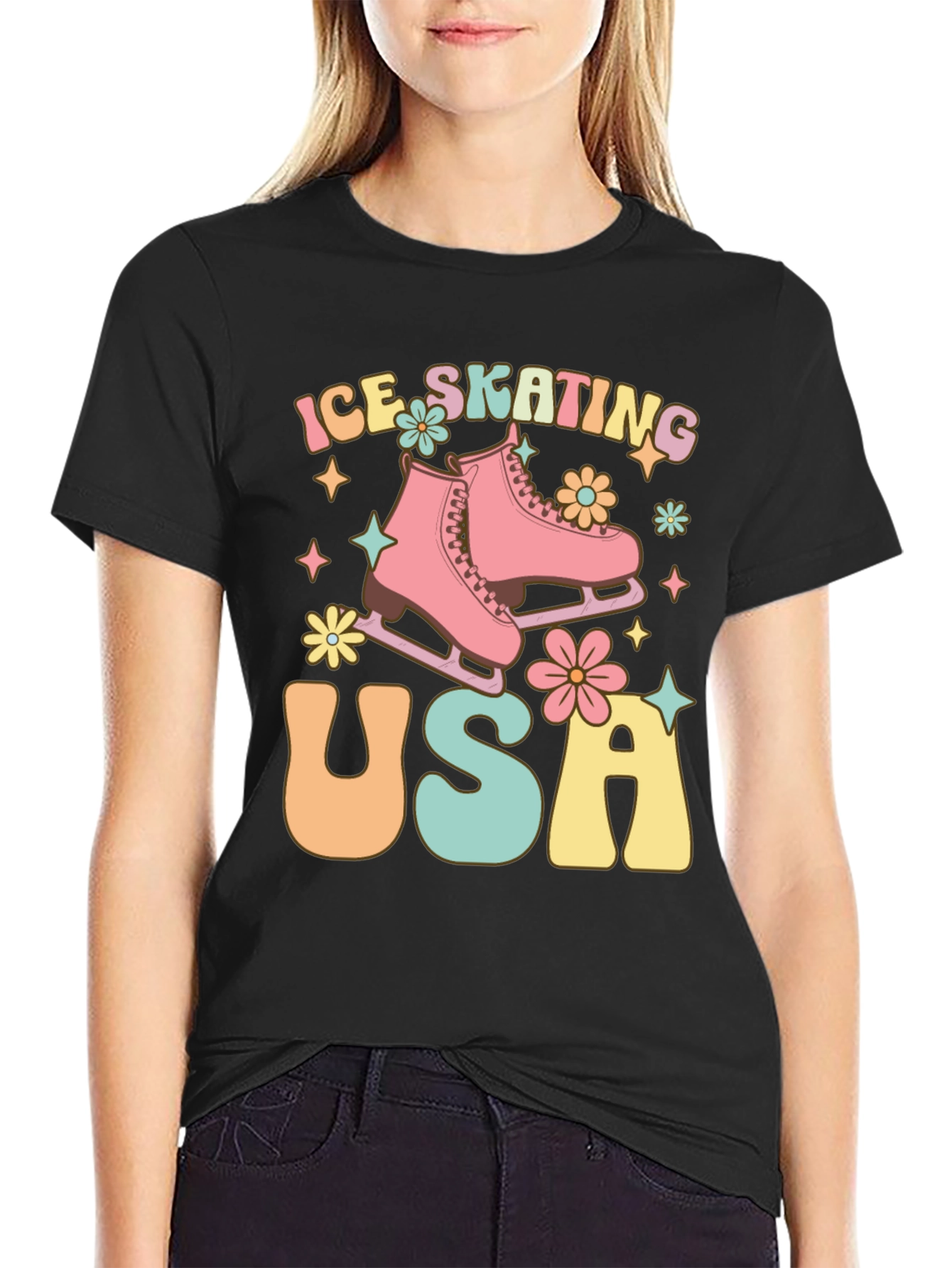 Ice Skating USA Graphic Tee
