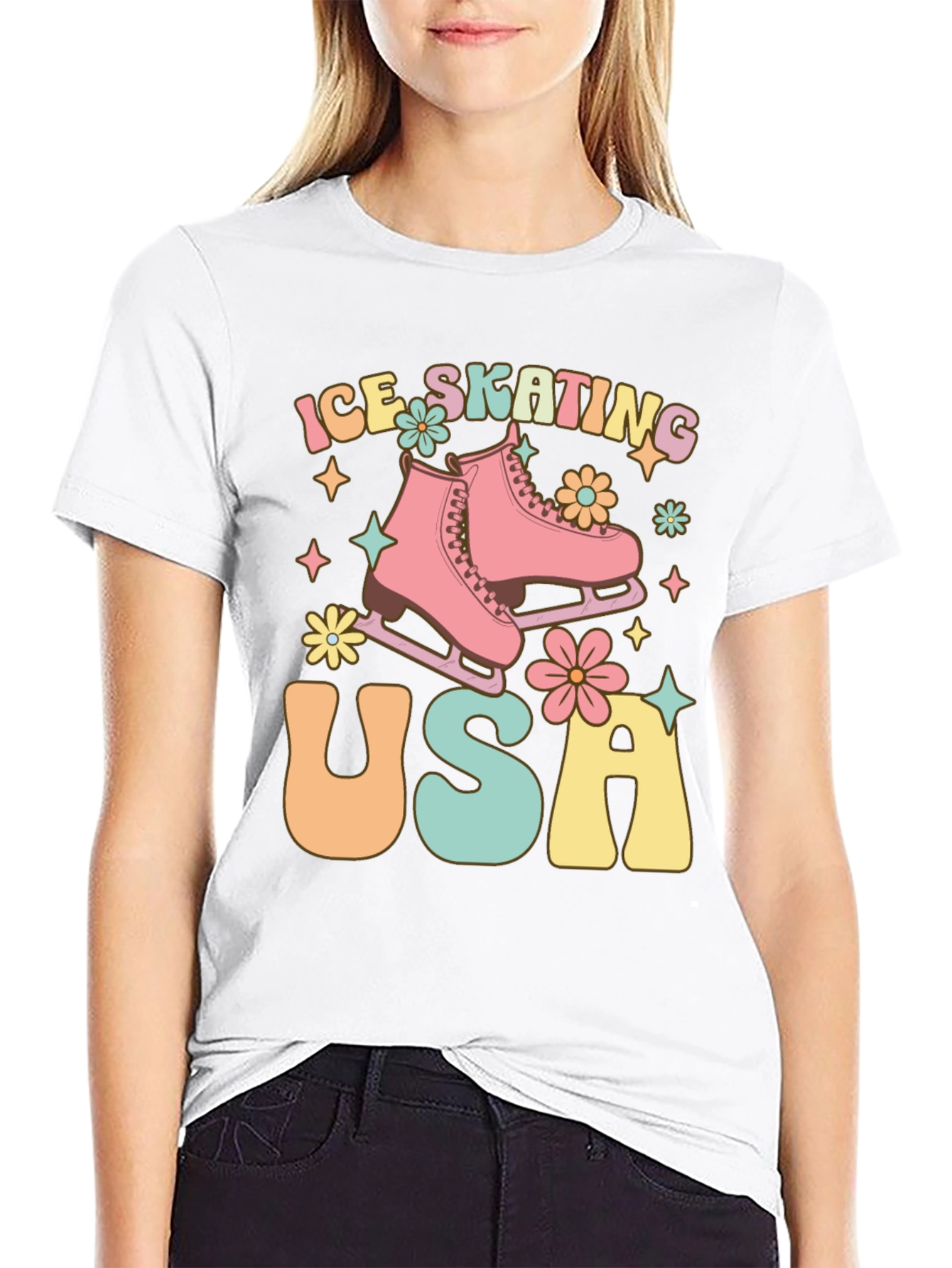 Ice Skating USA Graphic Tee