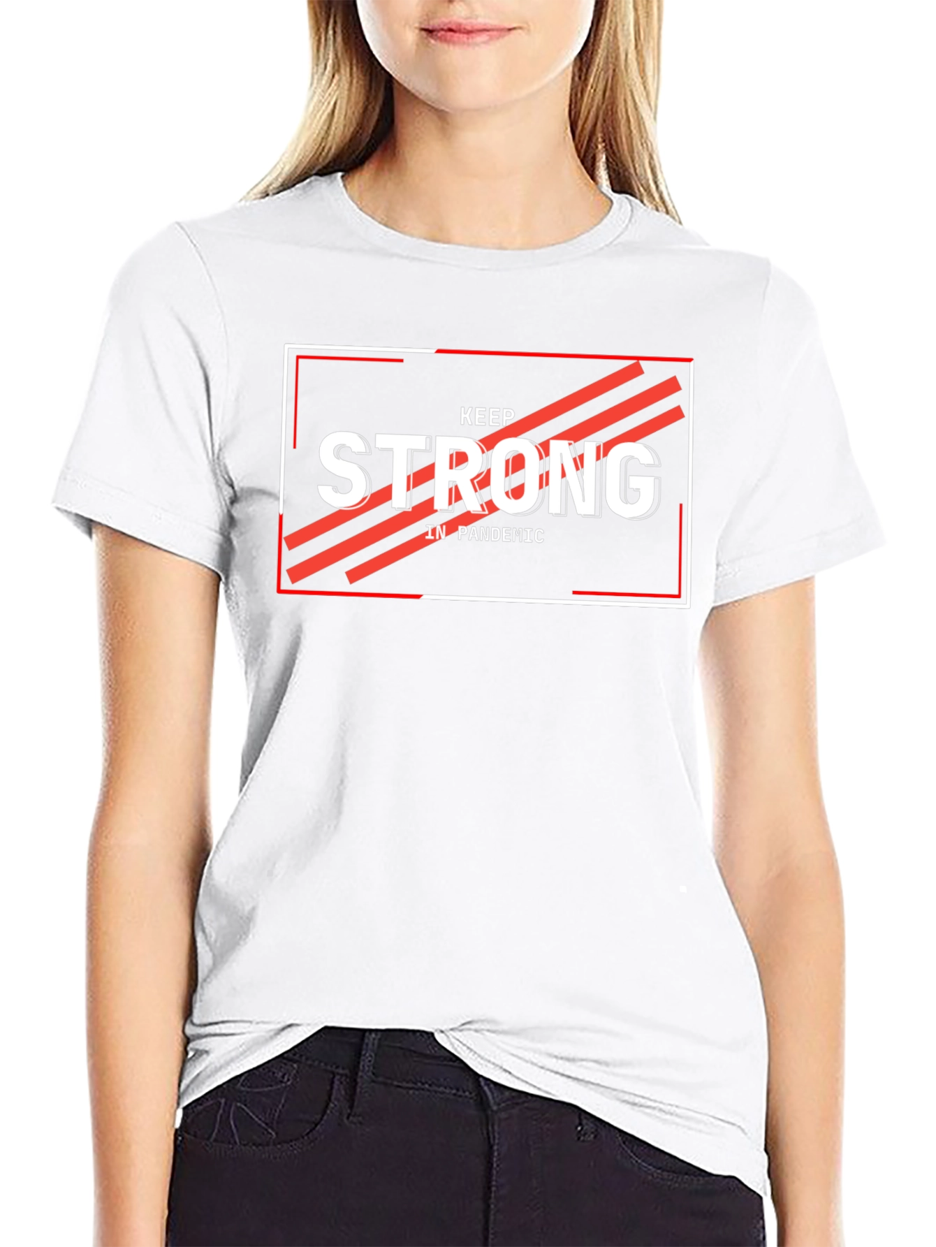 Keep Strong in Pandemic Black Graphic Tee