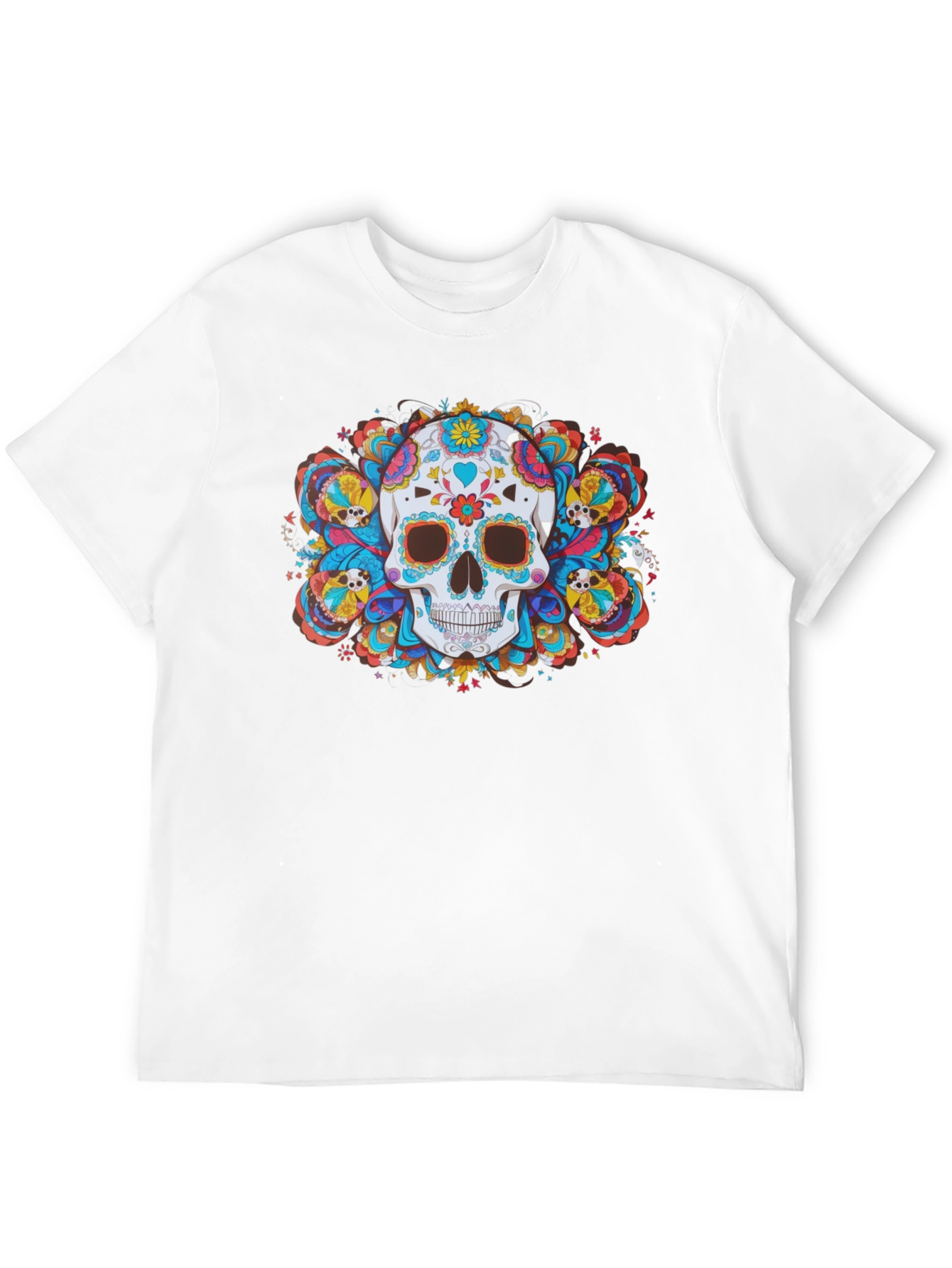 Day of the Dead Skull Graphic Tee - Black