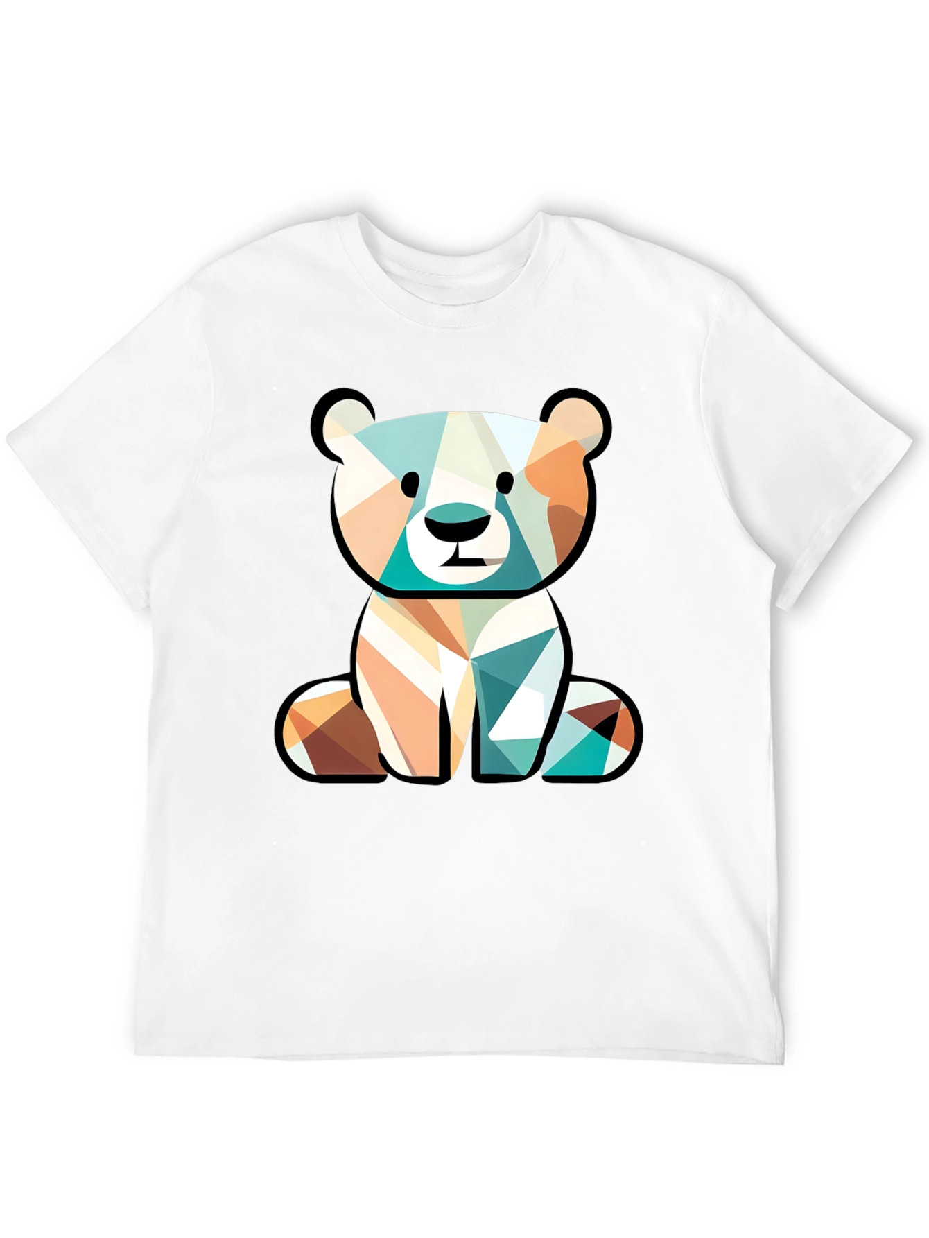Geometric Bear Graphic Tee - Unique Style