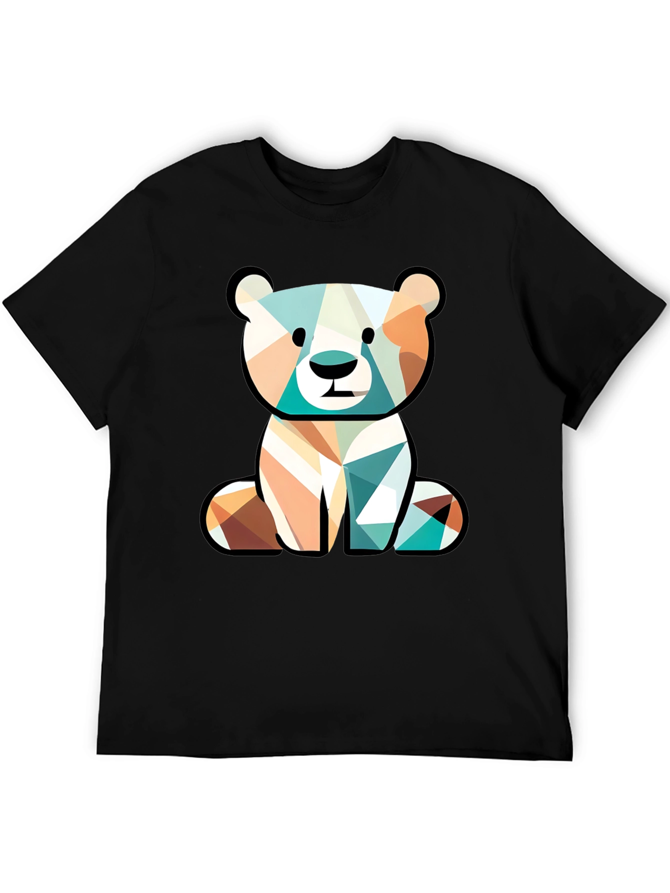 Geometric Bear Graphic Tee - Unique Style