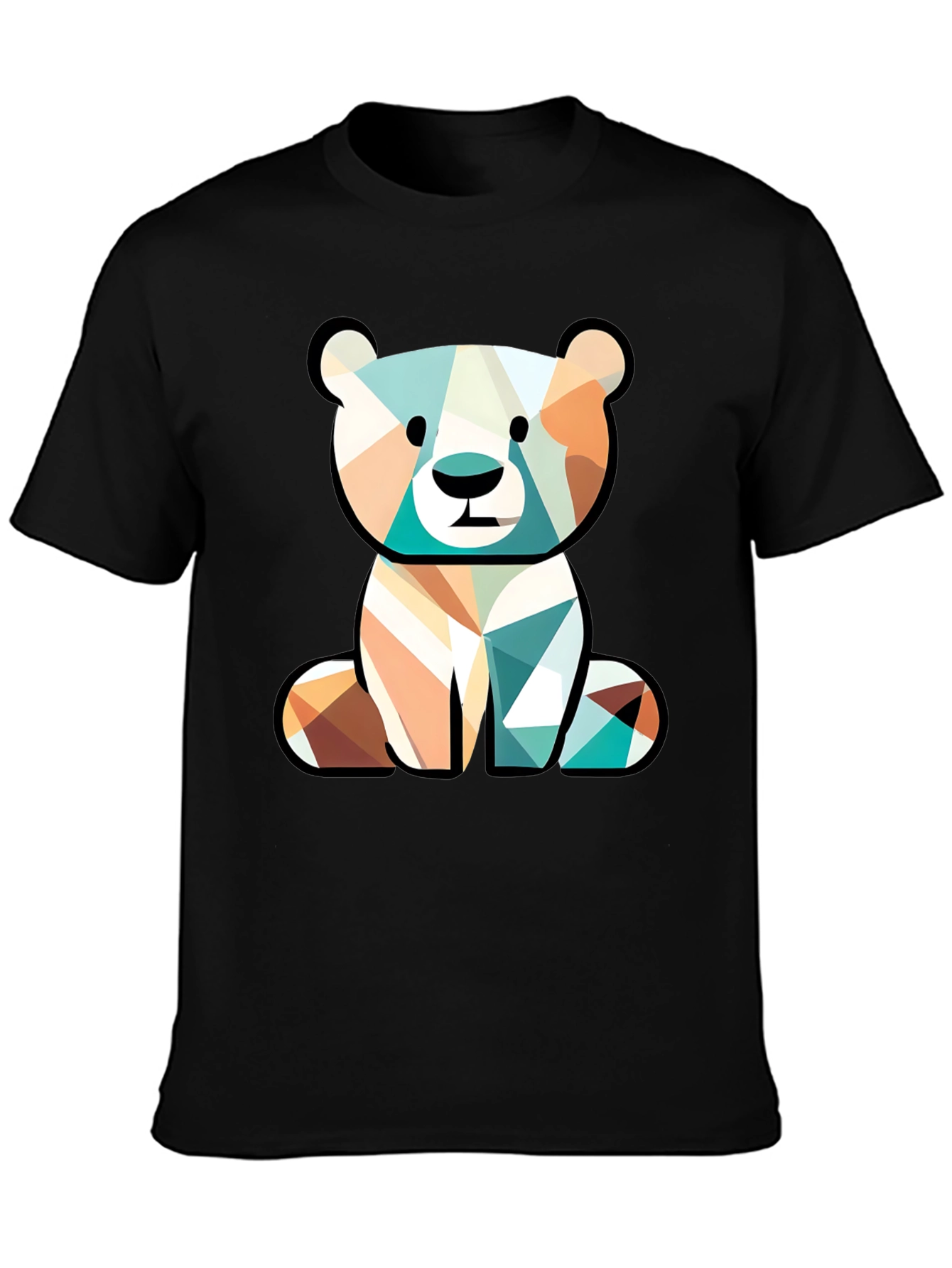 Geometric Bear Graphic Tee - Unique Style