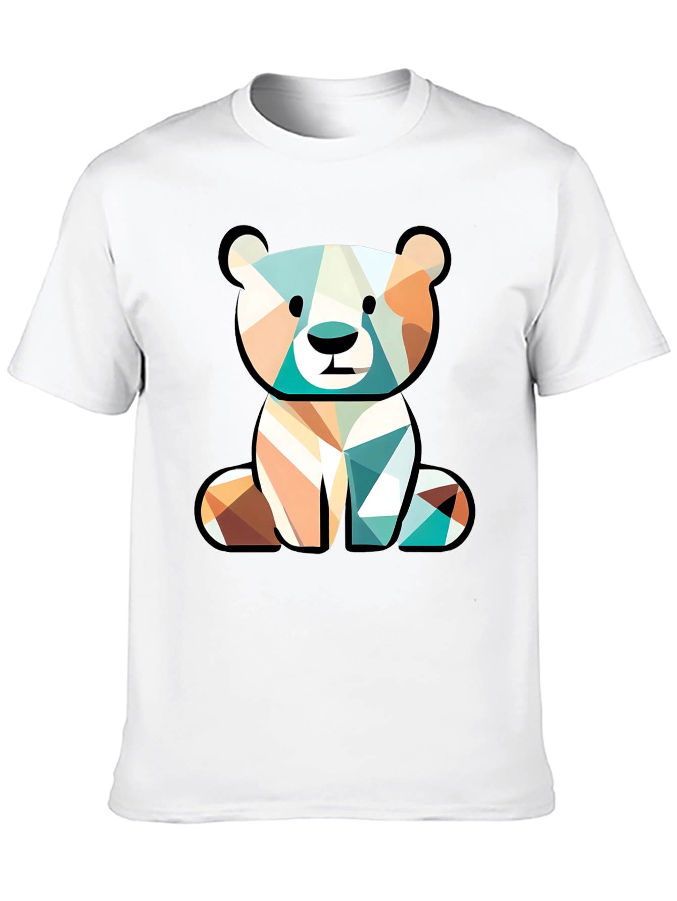Geometric Bear Graphic Tee - Unique Style
