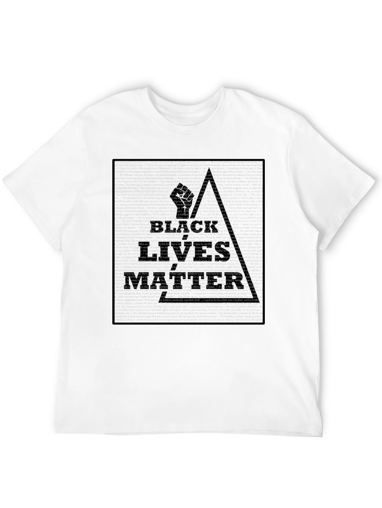 Text Art Graphic Tee - Black Cotton Blend Shirt