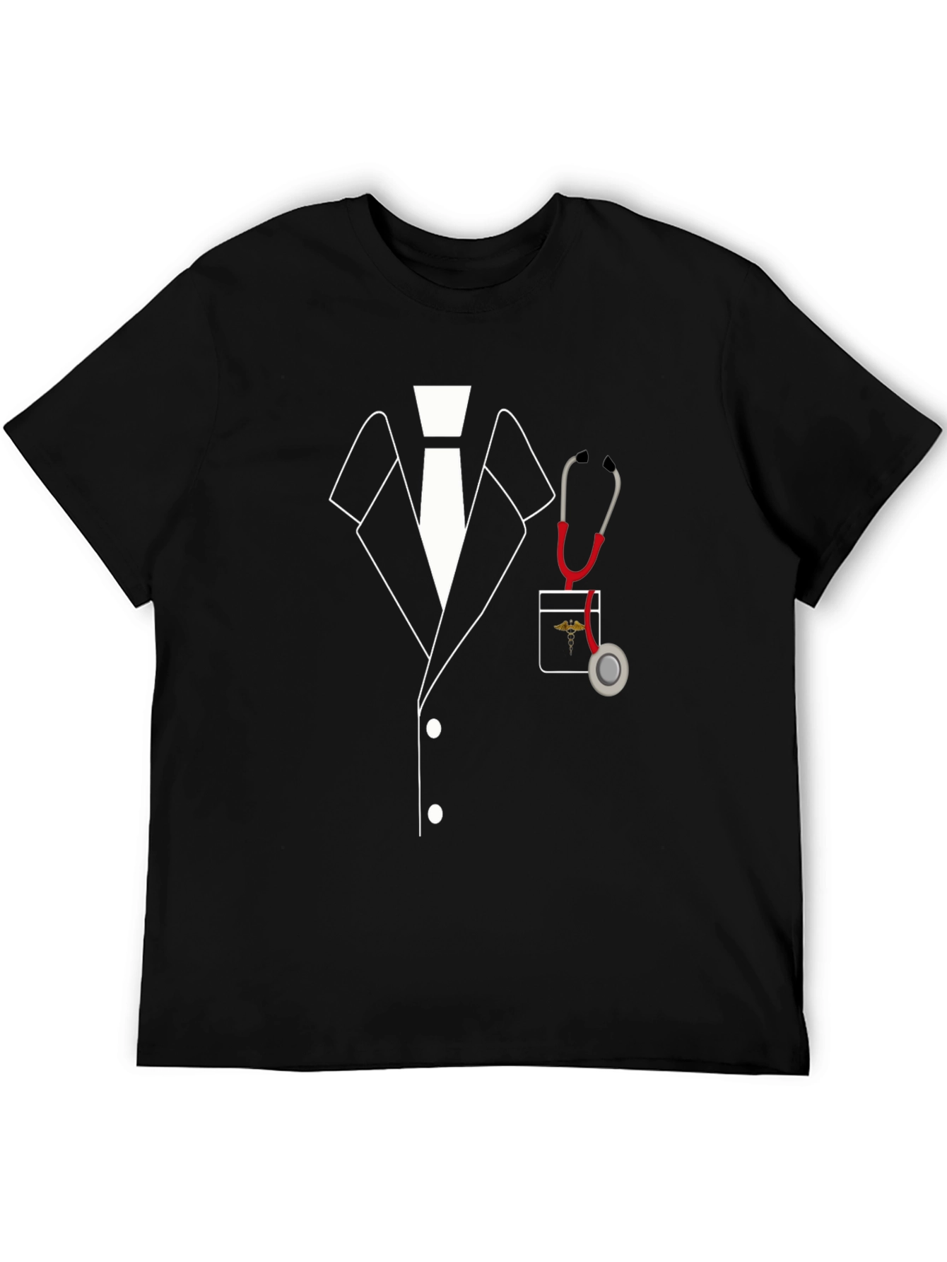 Doctor Costume T-Shirt - Black Novelty Tee