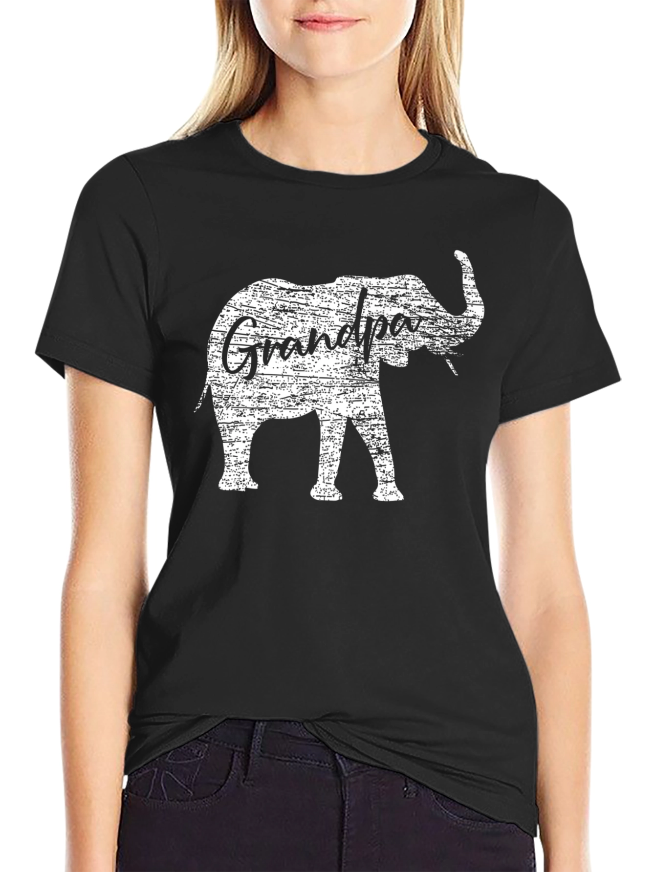 Grandpa Elephant Graphic Tee - Black