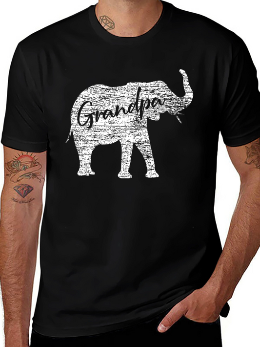 Grandpa Elephant Graphic Tee - Black