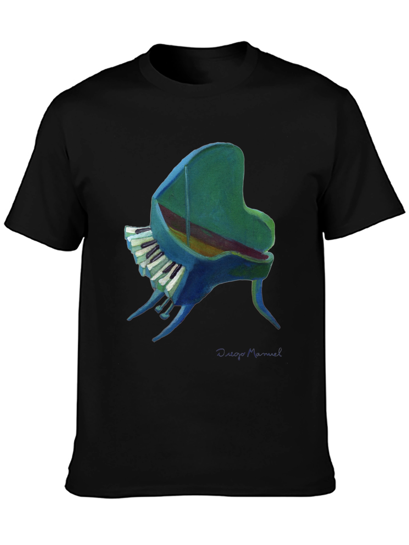 Piano Art Graphic Tee - Mens Black T-Shirt