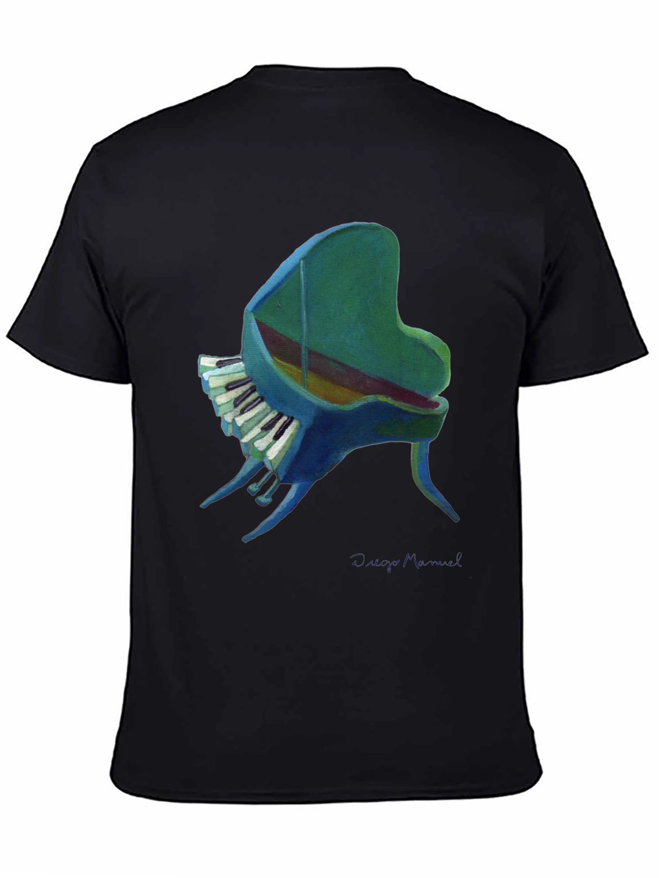 Piano Art Graphic Tee - Mens Black T-Shirt