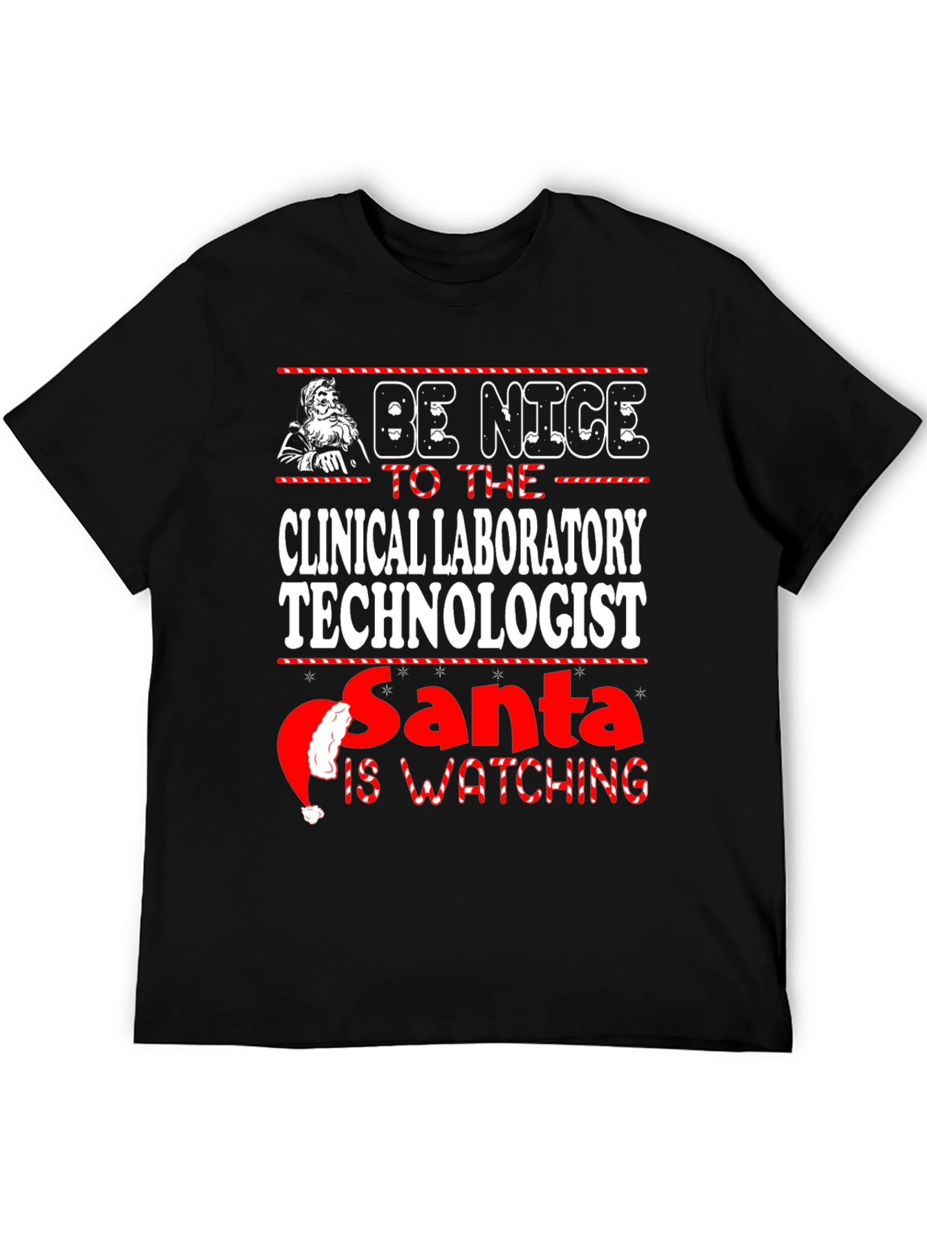 Clinical Laboratory Technologist Santa Watching T-Shirt
