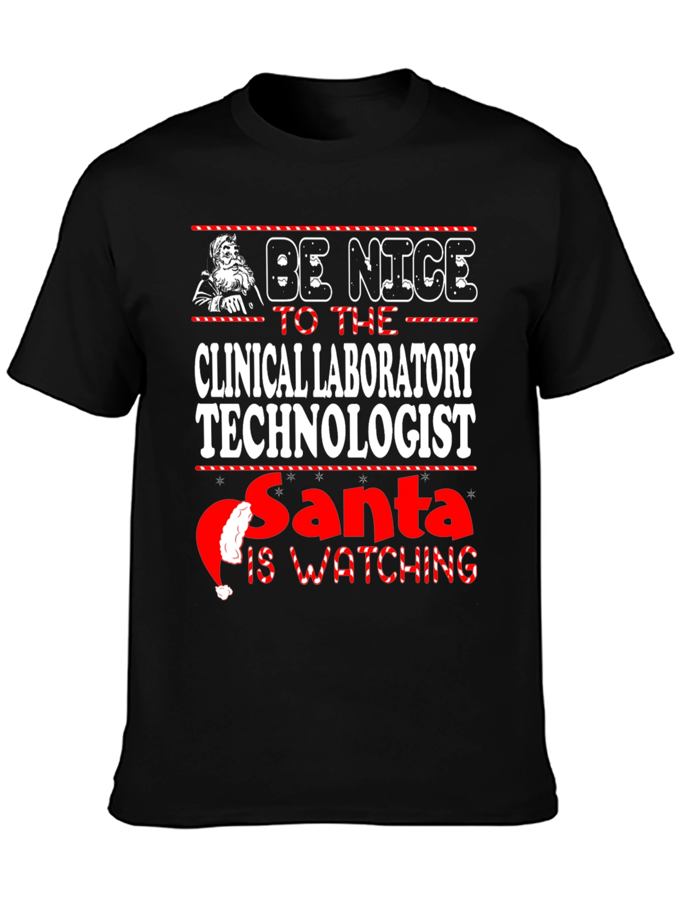 Clinical Laboratory Technologist Santa Watching T-Shirt