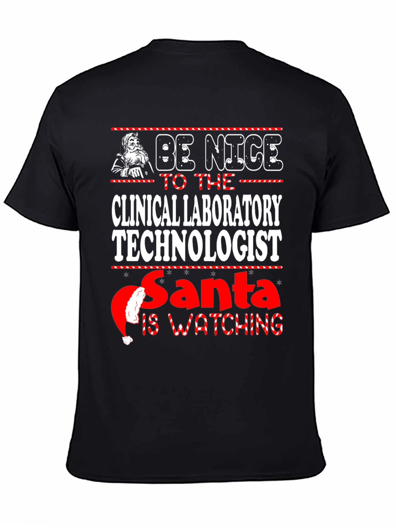 Clinical Laboratory Technologist Santa Watching T-Shirt