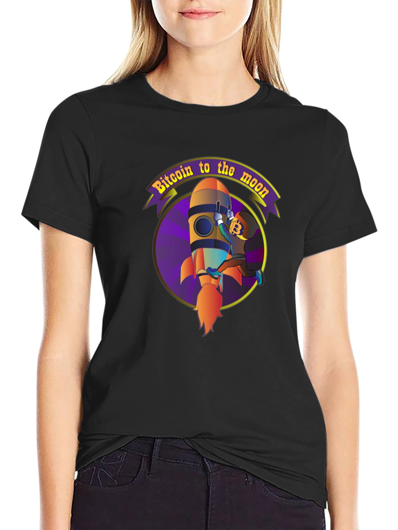 Bitcoin to the Moon T-Shirt Crypto HODL