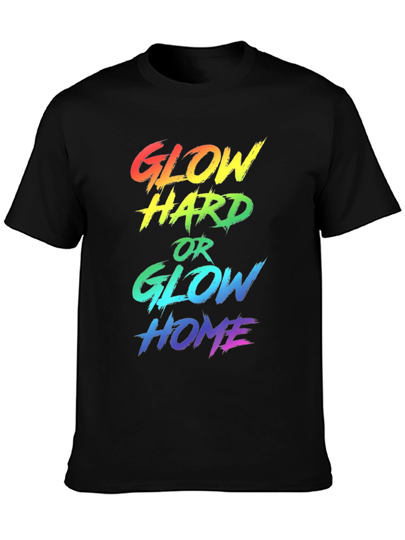 Glow Hard T-Shirt - Rainbow Graphic Tee