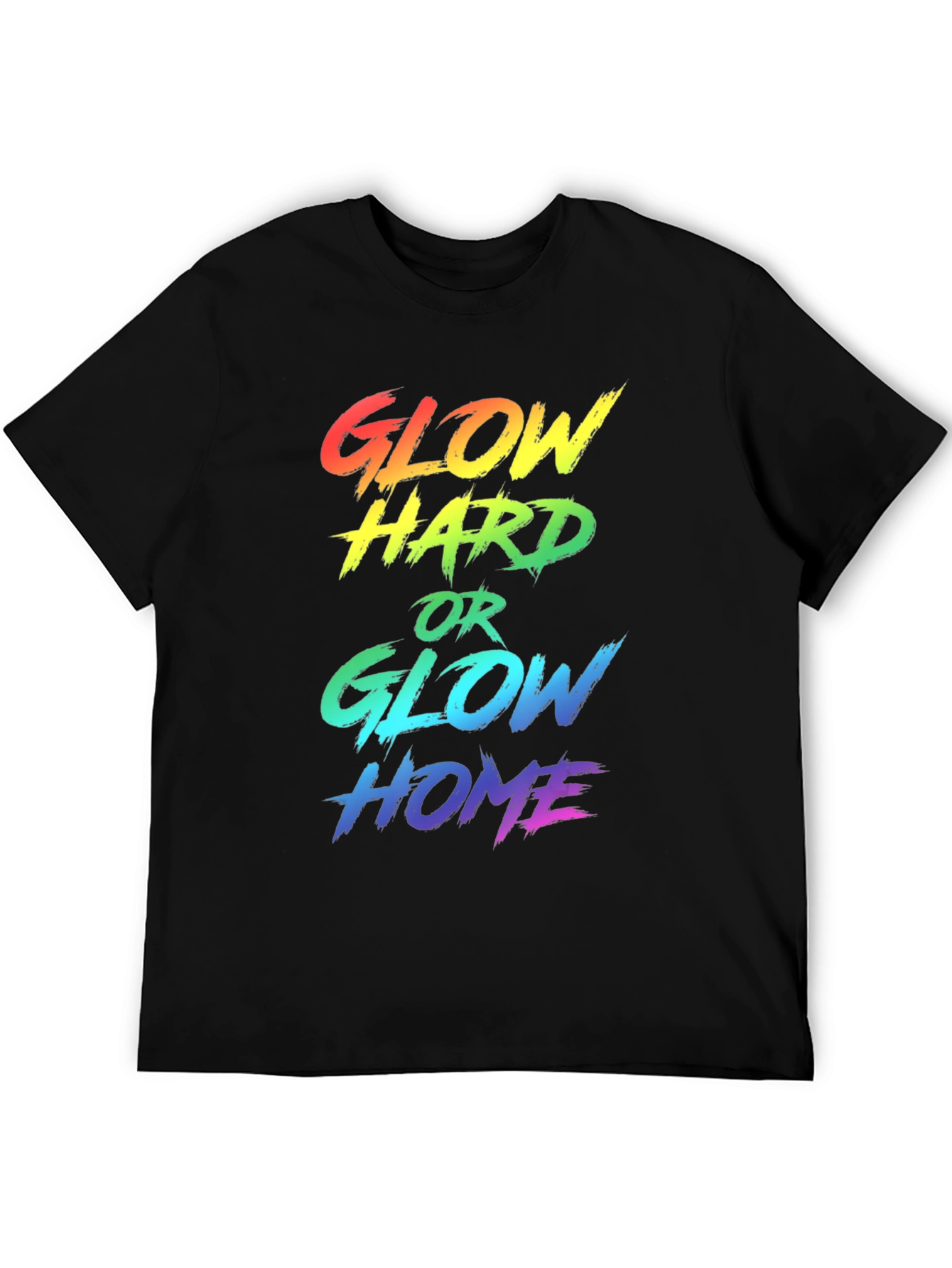 Glow Hard T-Shirt - Rainbow Graphic Tee