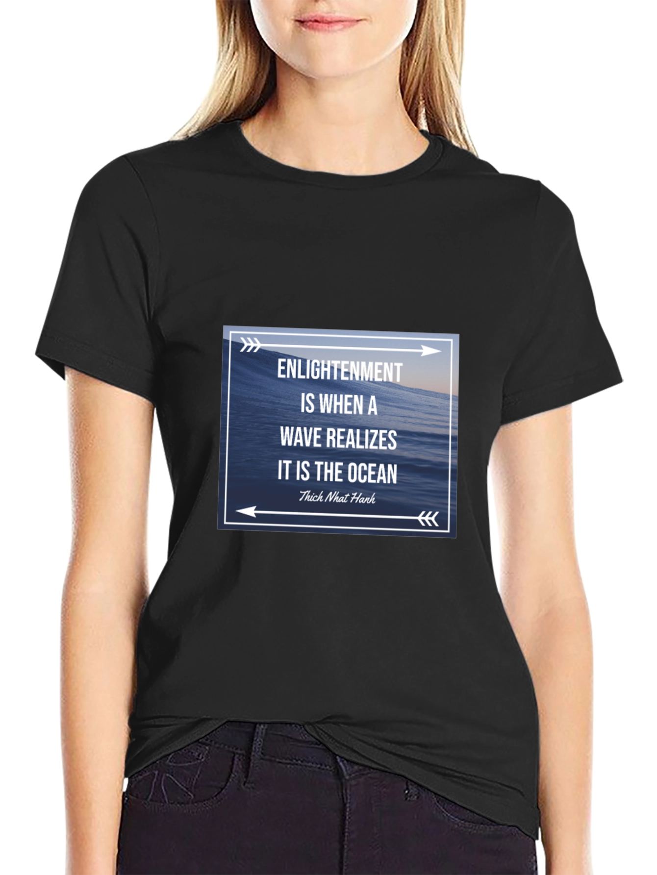 Enlightenment Wave Ocean T-Shirt - Thich Nhat Hanh Quote