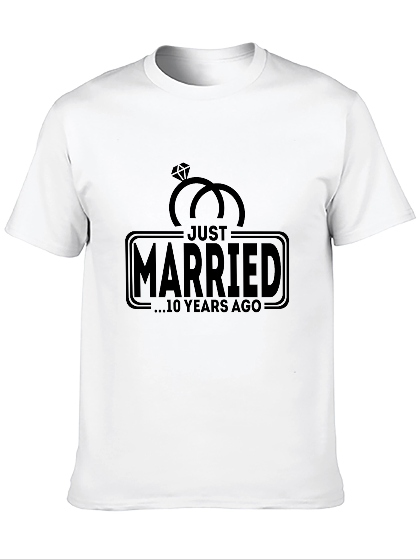 Just Married 10 Years Ago Black T-Shirt