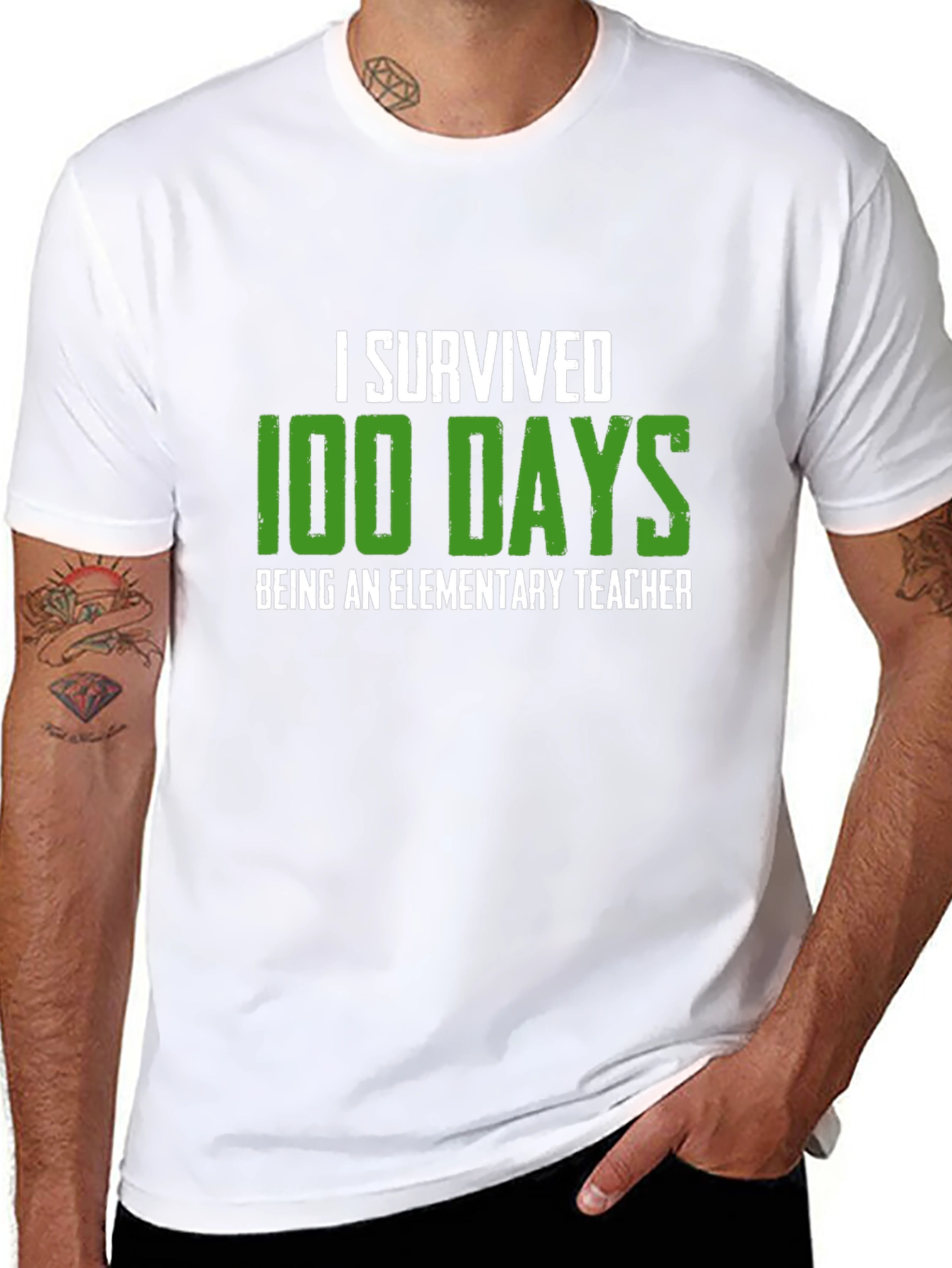 I Survived 100 Days Elementary Teacher Graphic Tee