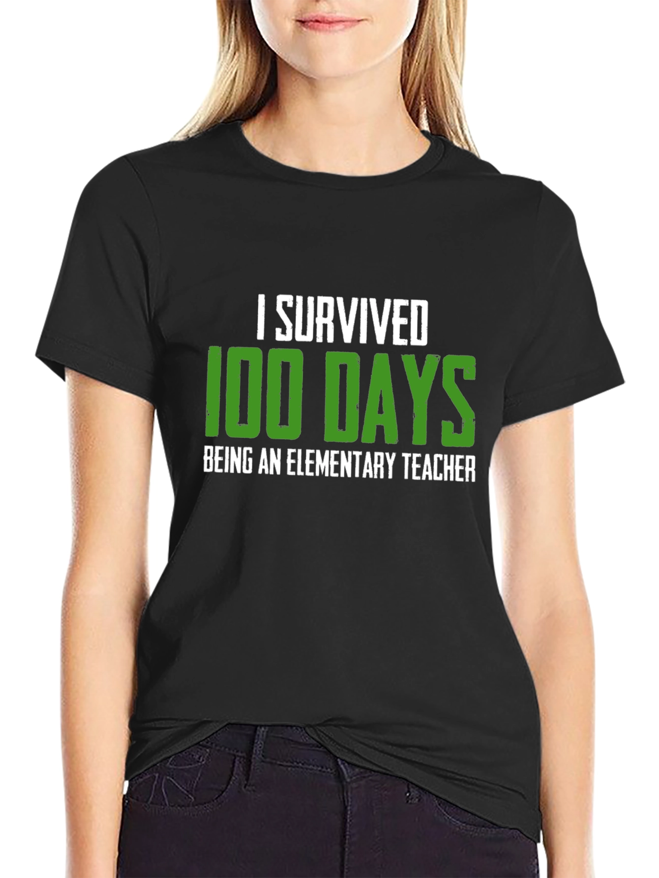 I Survived 100 Days Elementary Teacher Graphic Tee