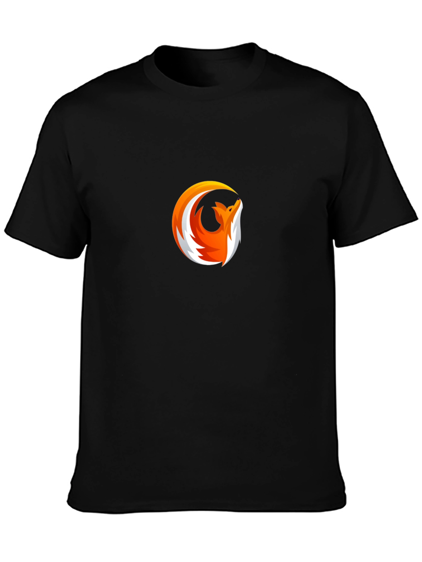 Modern Fox Logo Black T-Shirt