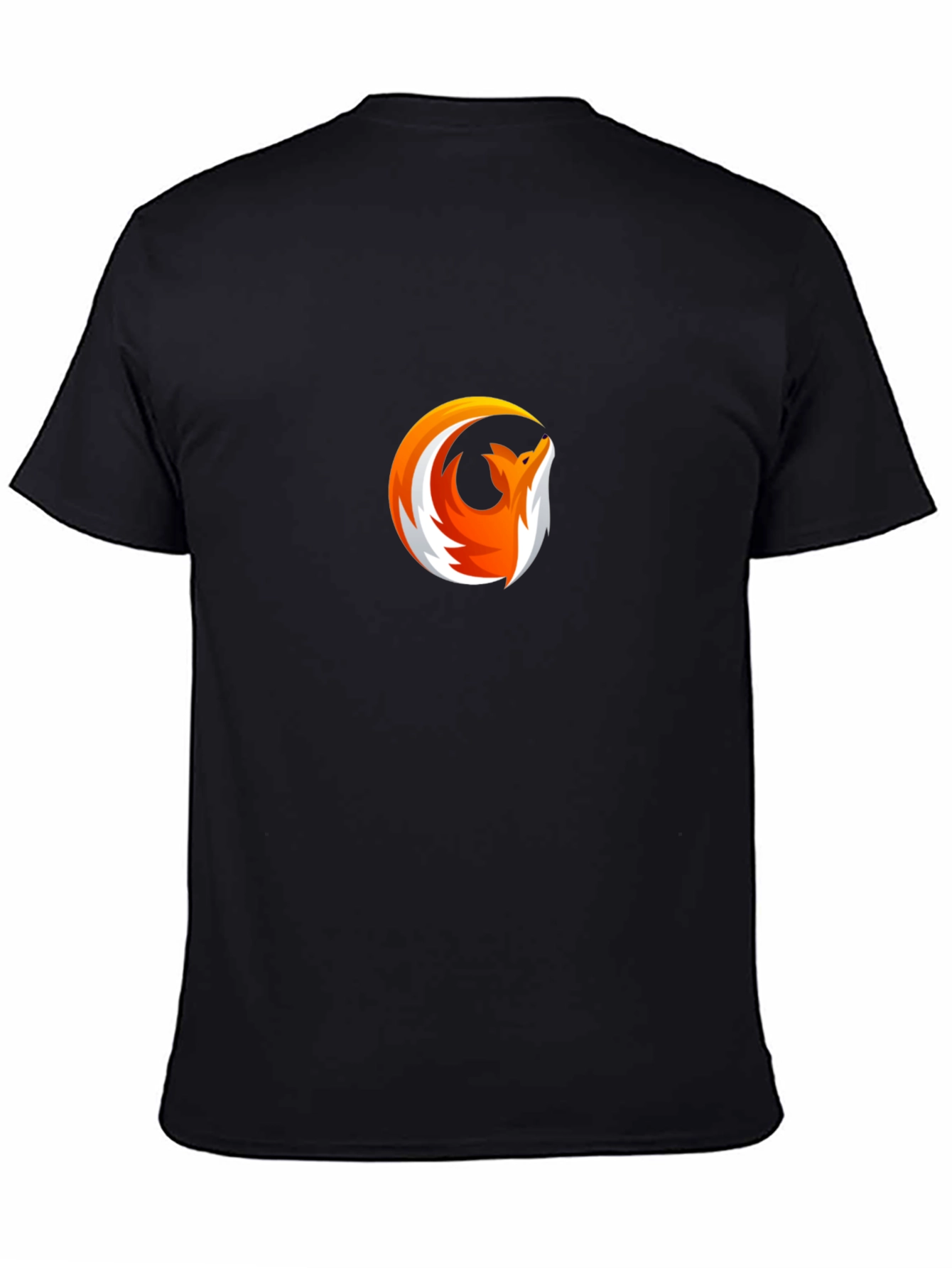 Modern Fox Logo Black T-Shirt