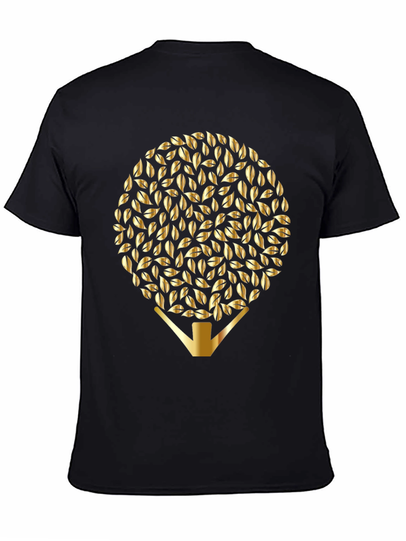 Golden Leaf Tree Graphic Tee - Modern Stylish Design