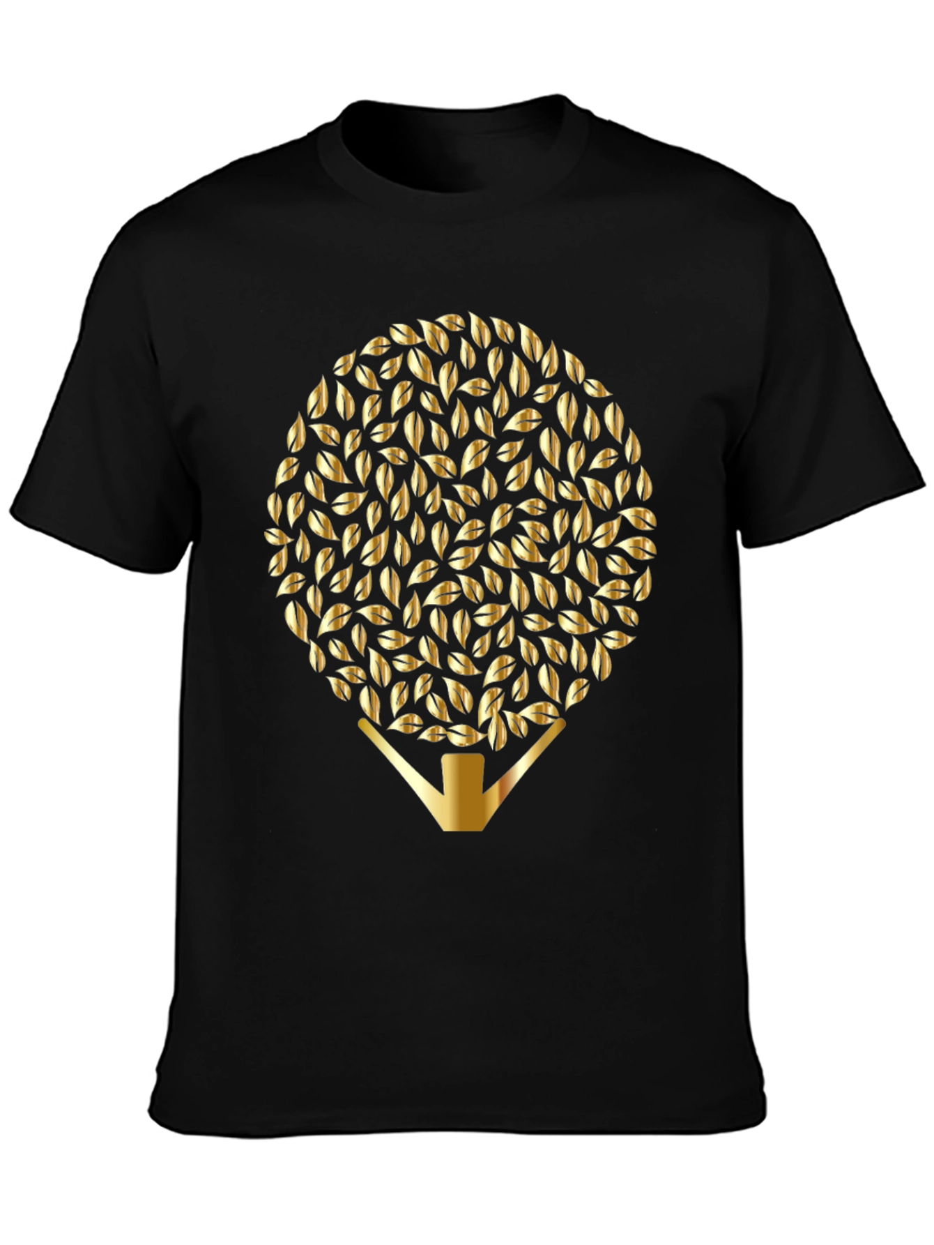 Golden Leaf Tree Graphic Tee - Modern Stylish Design
