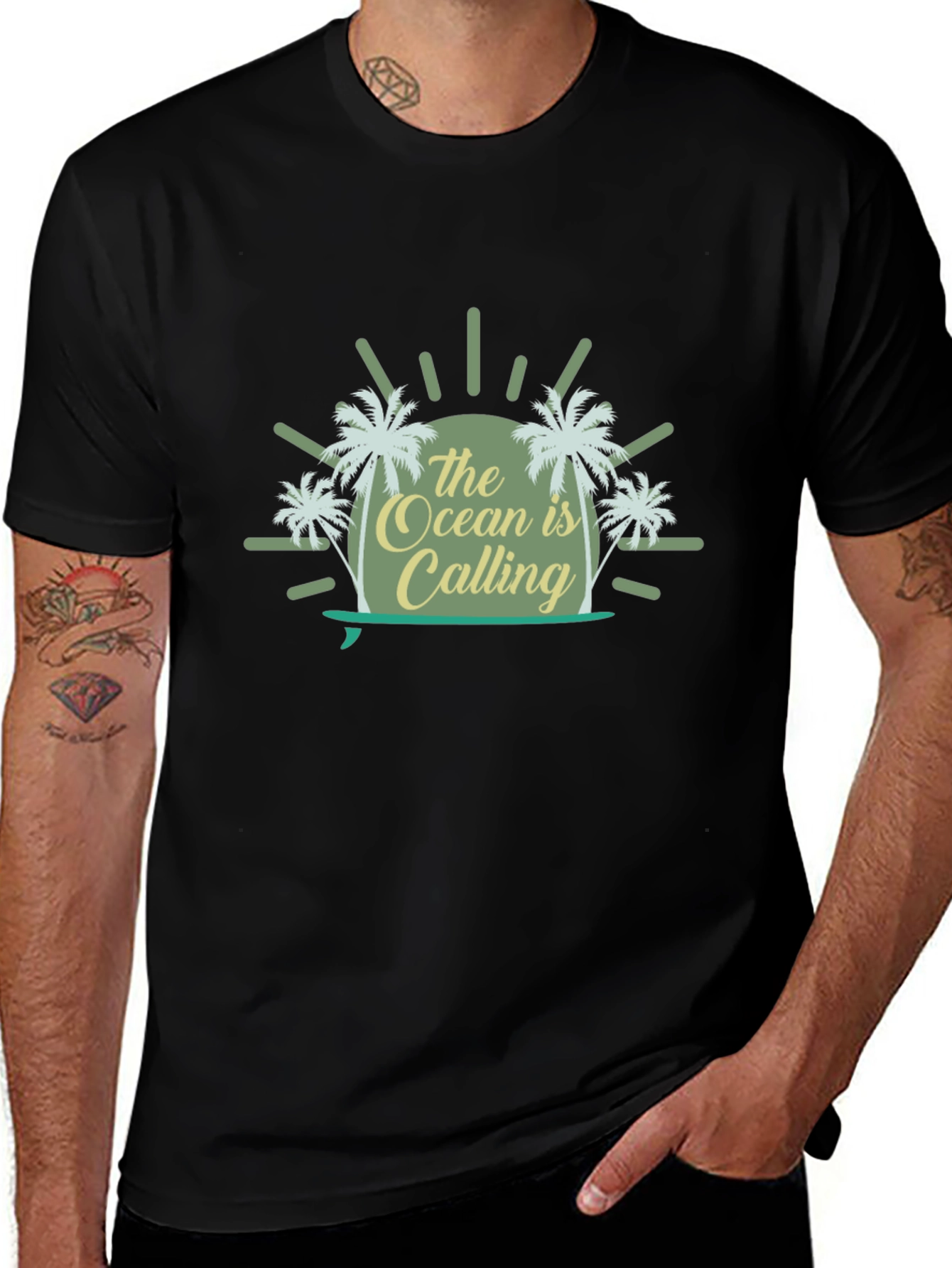 Ocean Calling Black T-Shirt