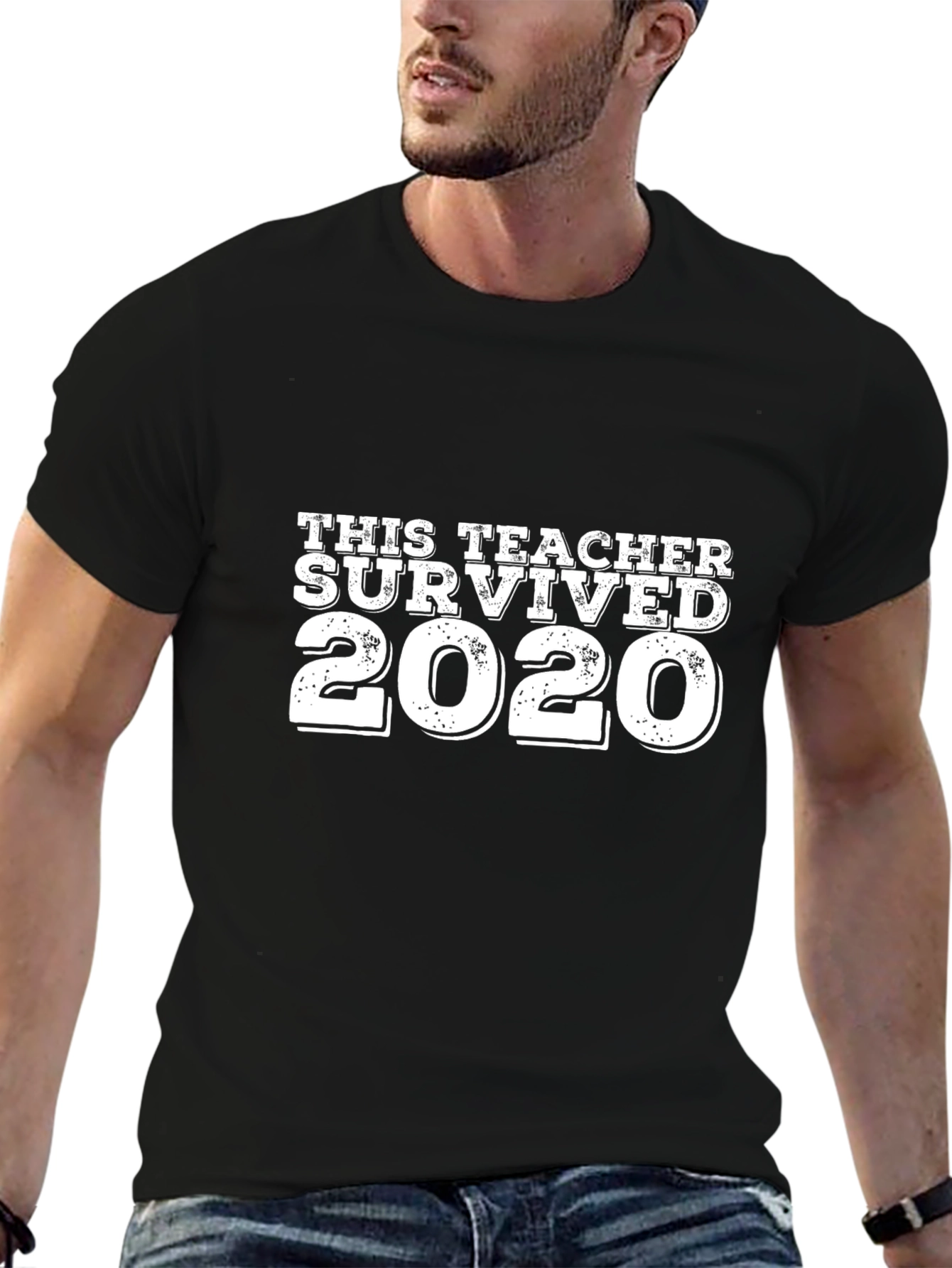 This Teacher Survived 2020 Black T-Shirt