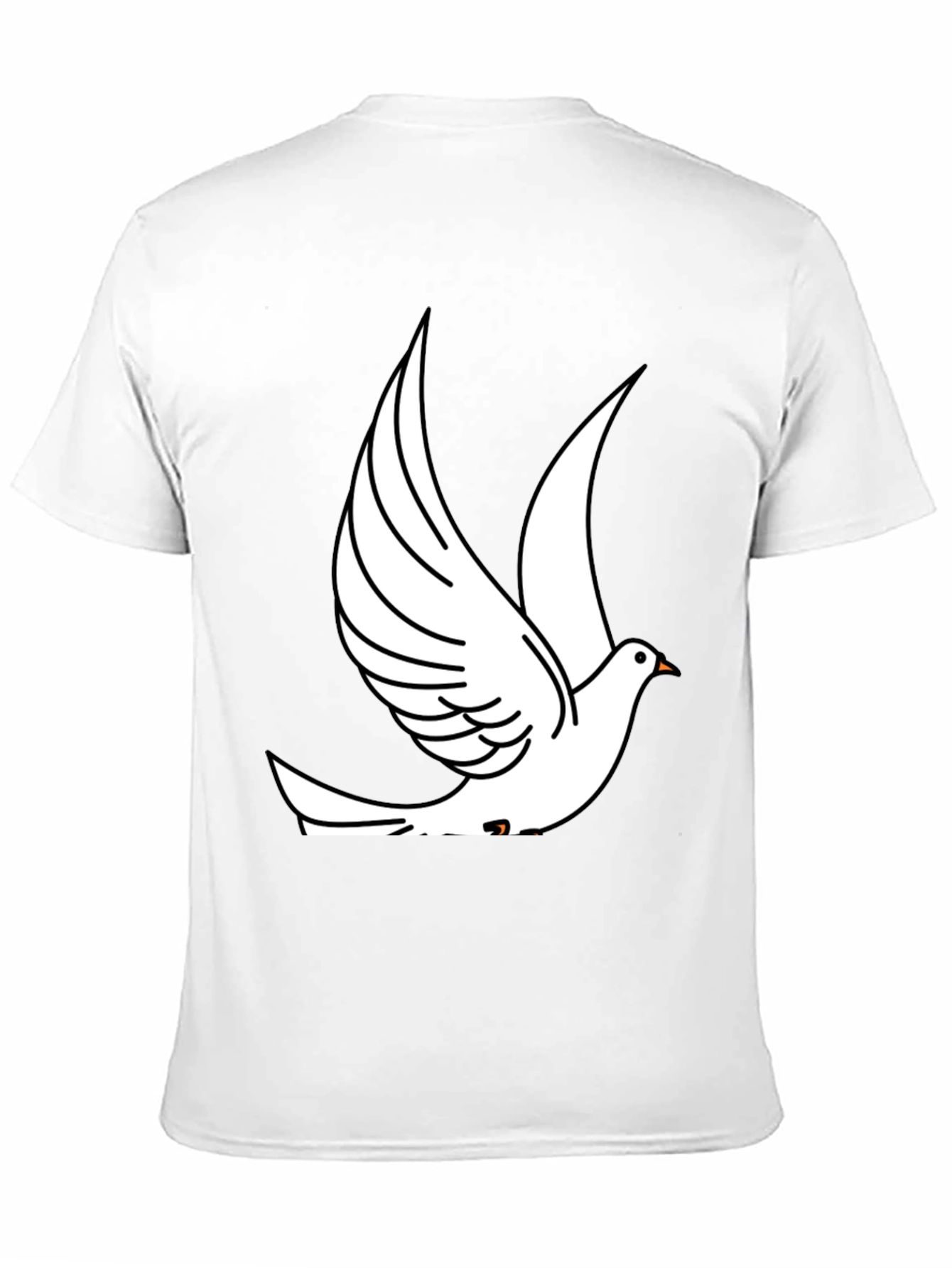 Black T-Shirt with White Dove Graphic