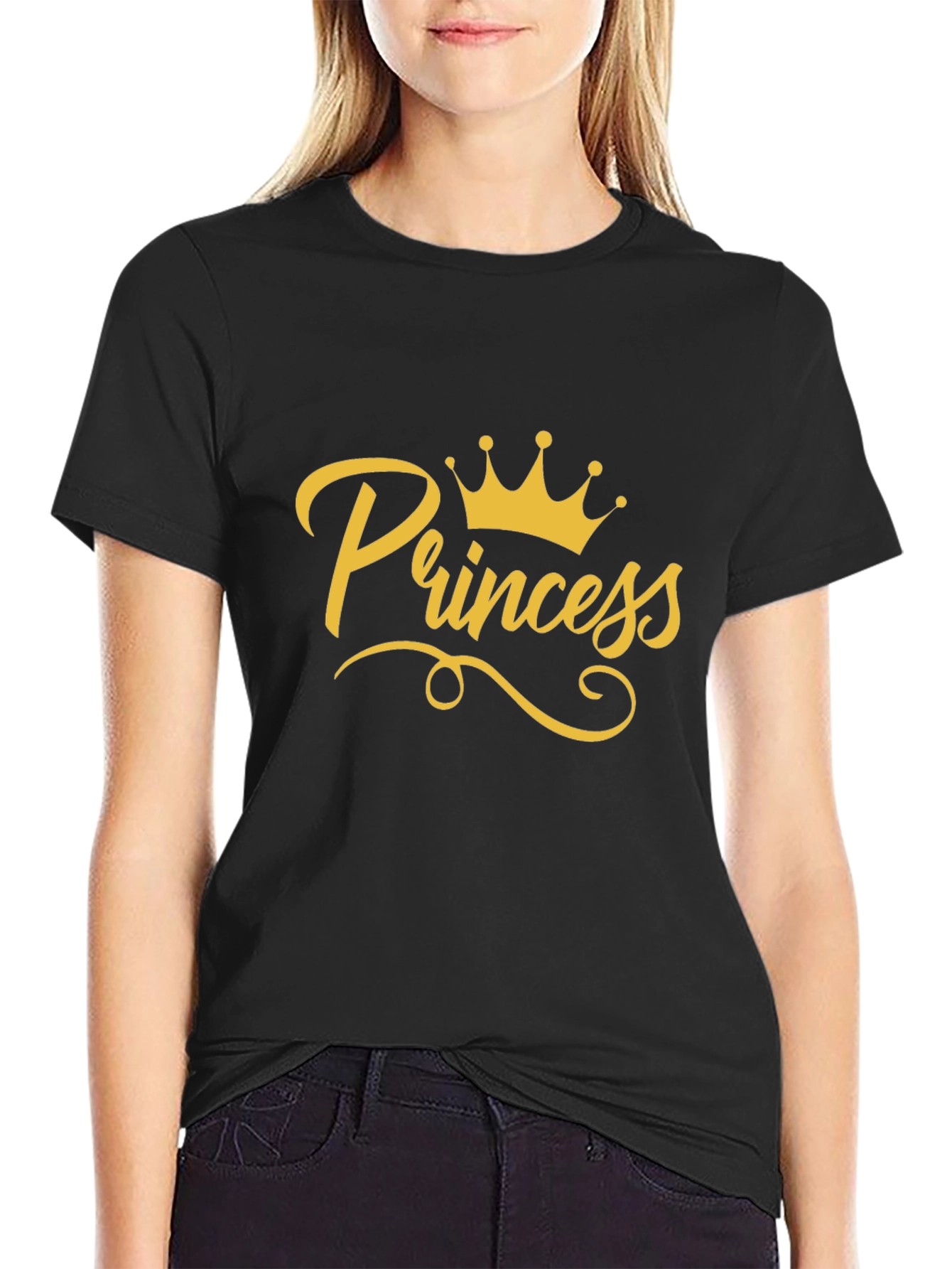 Princess Crown Graphic T-Shirt - Black