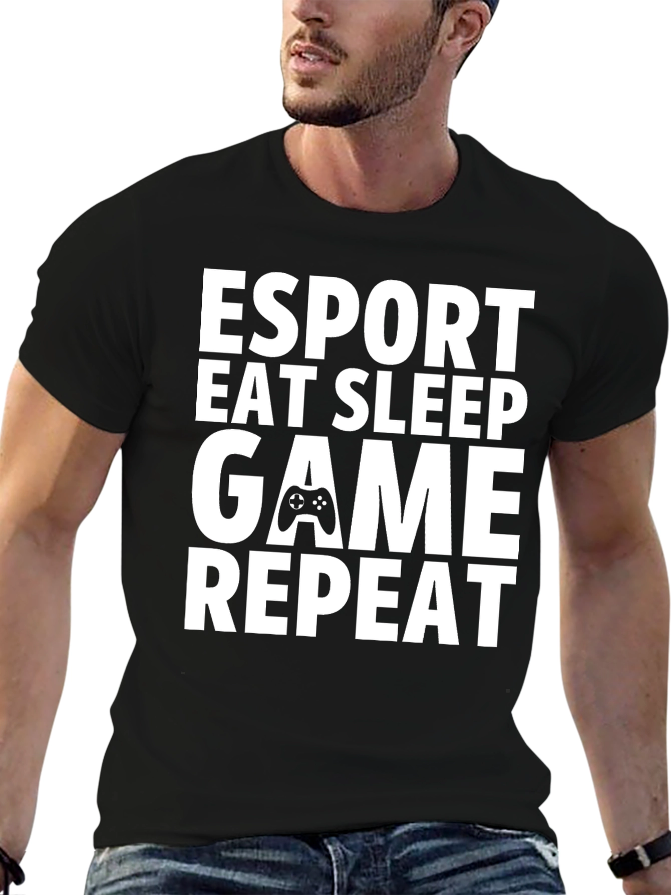 Esport Eat Sleep Game Repeat Black T-Shirt