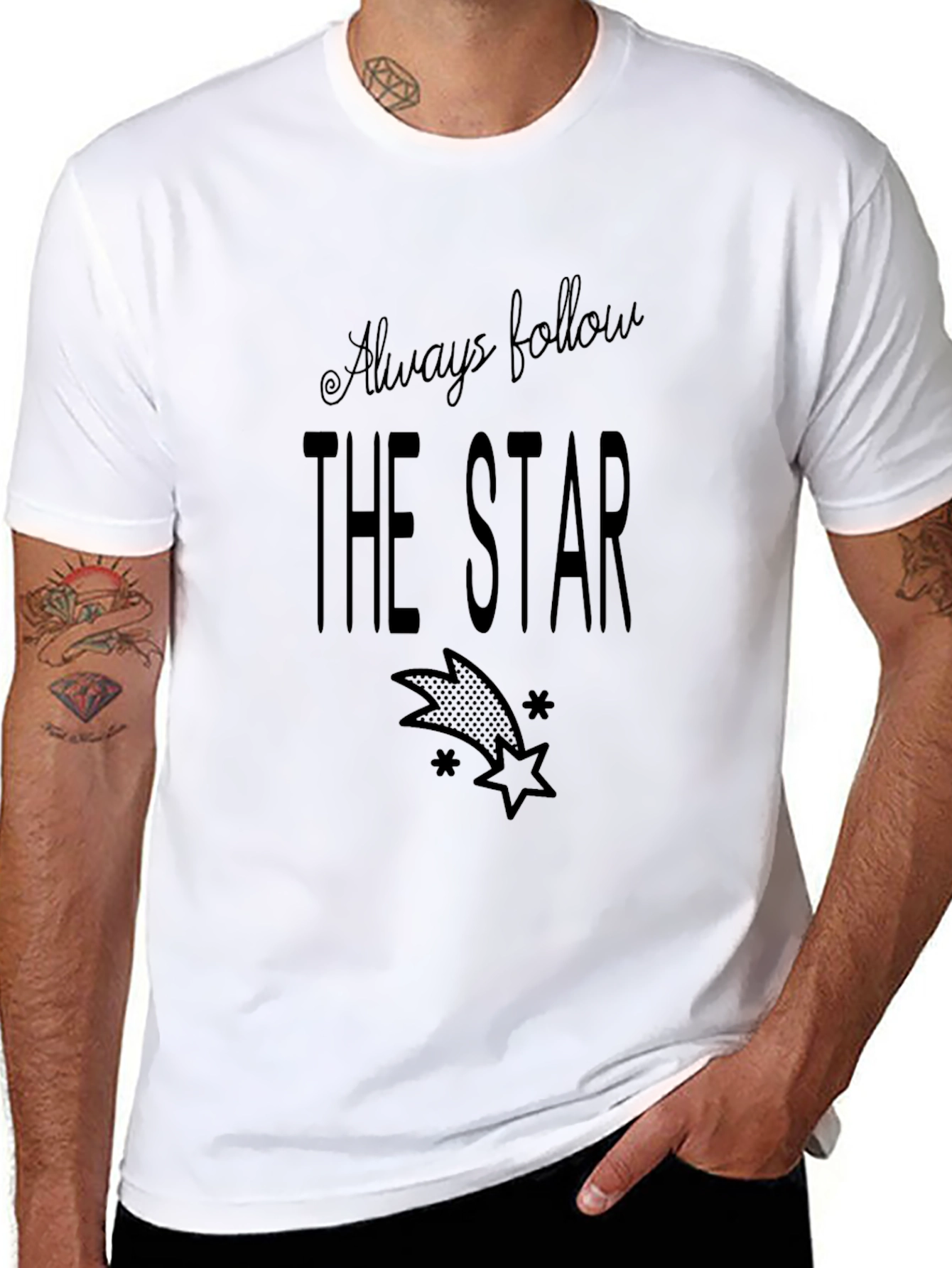 Always Follow the Star Black Graphic Tee