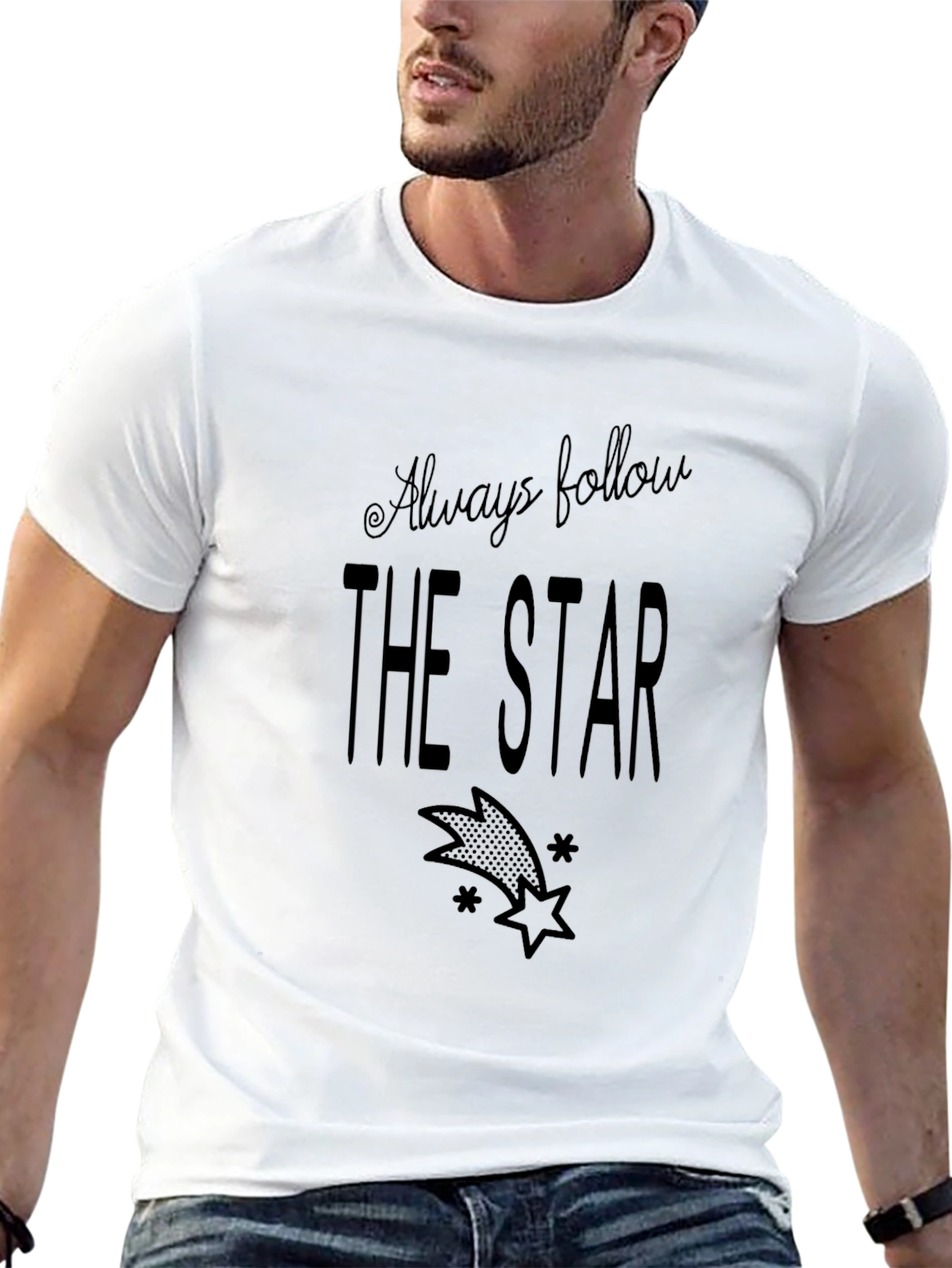 Always Follow the Star Black Graphic Tee