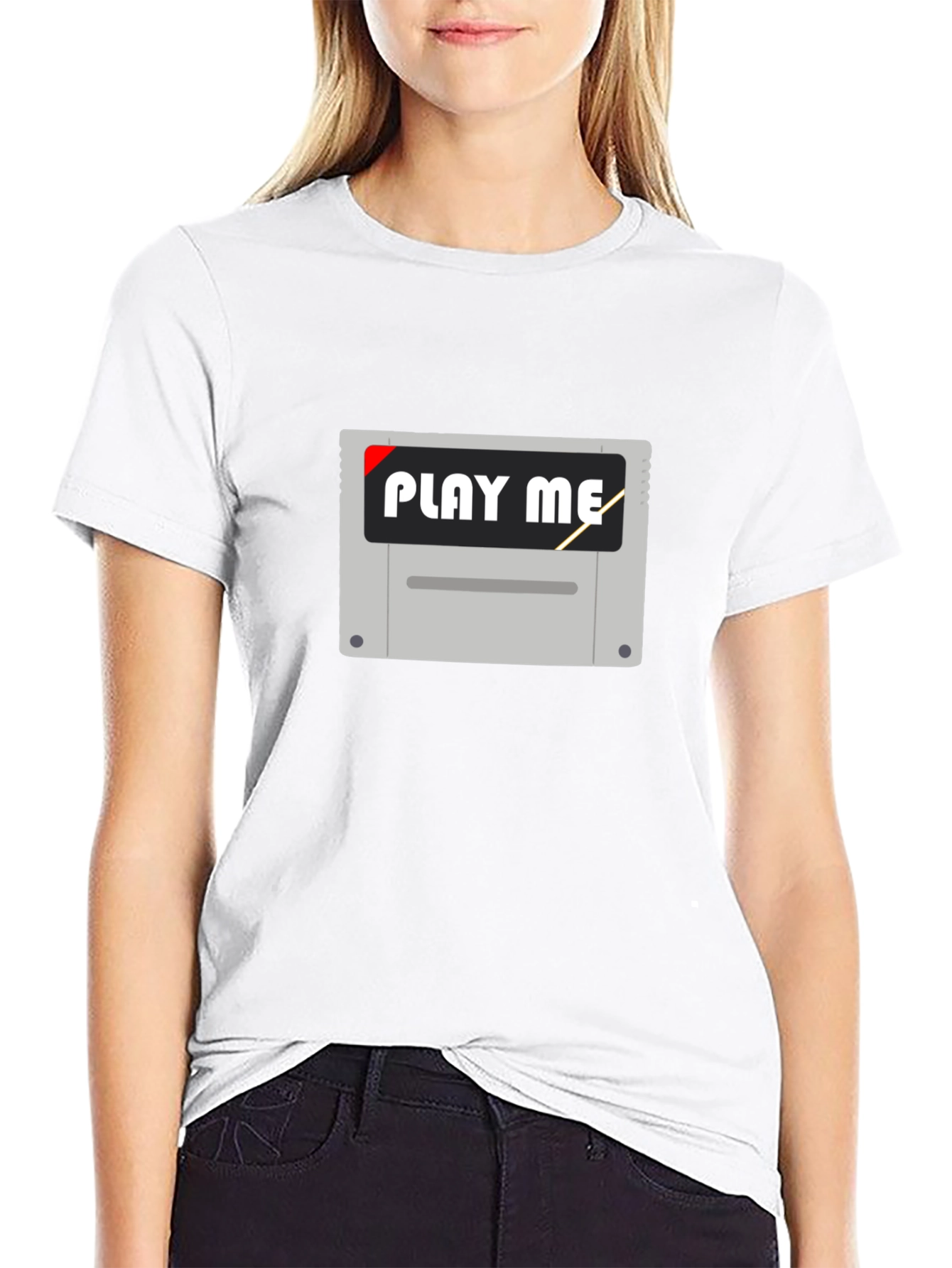 Retro Gamer Tee - Play Me Cartridge Design