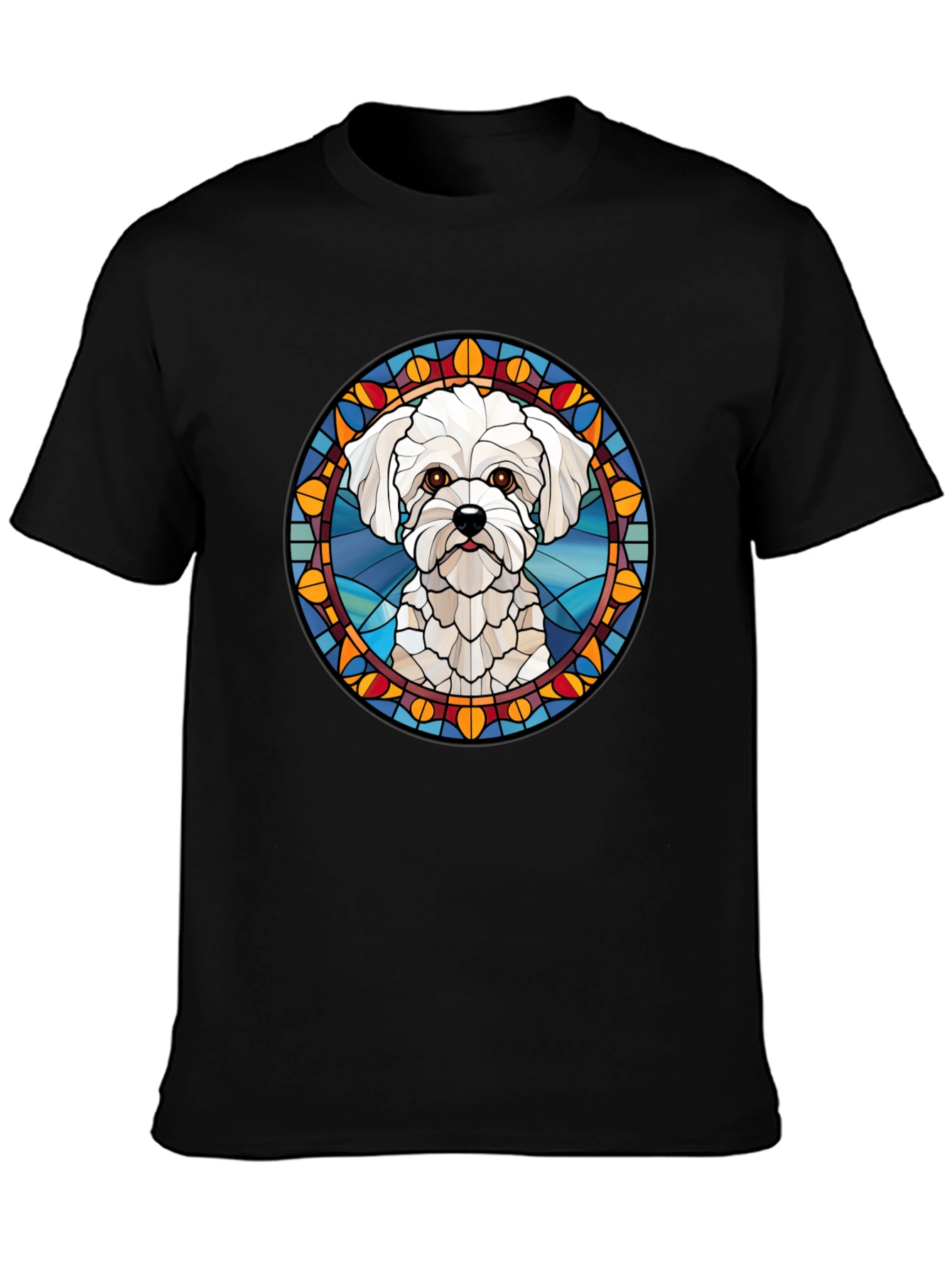Stained Glass Maltese Dog T-Shirt