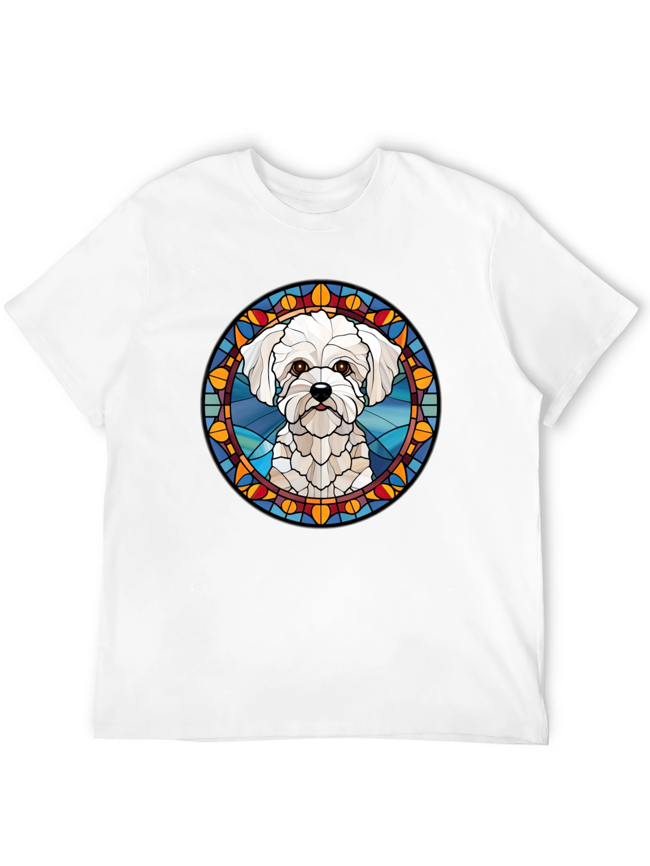 Stained Glass Maltese Dog T-Shirt