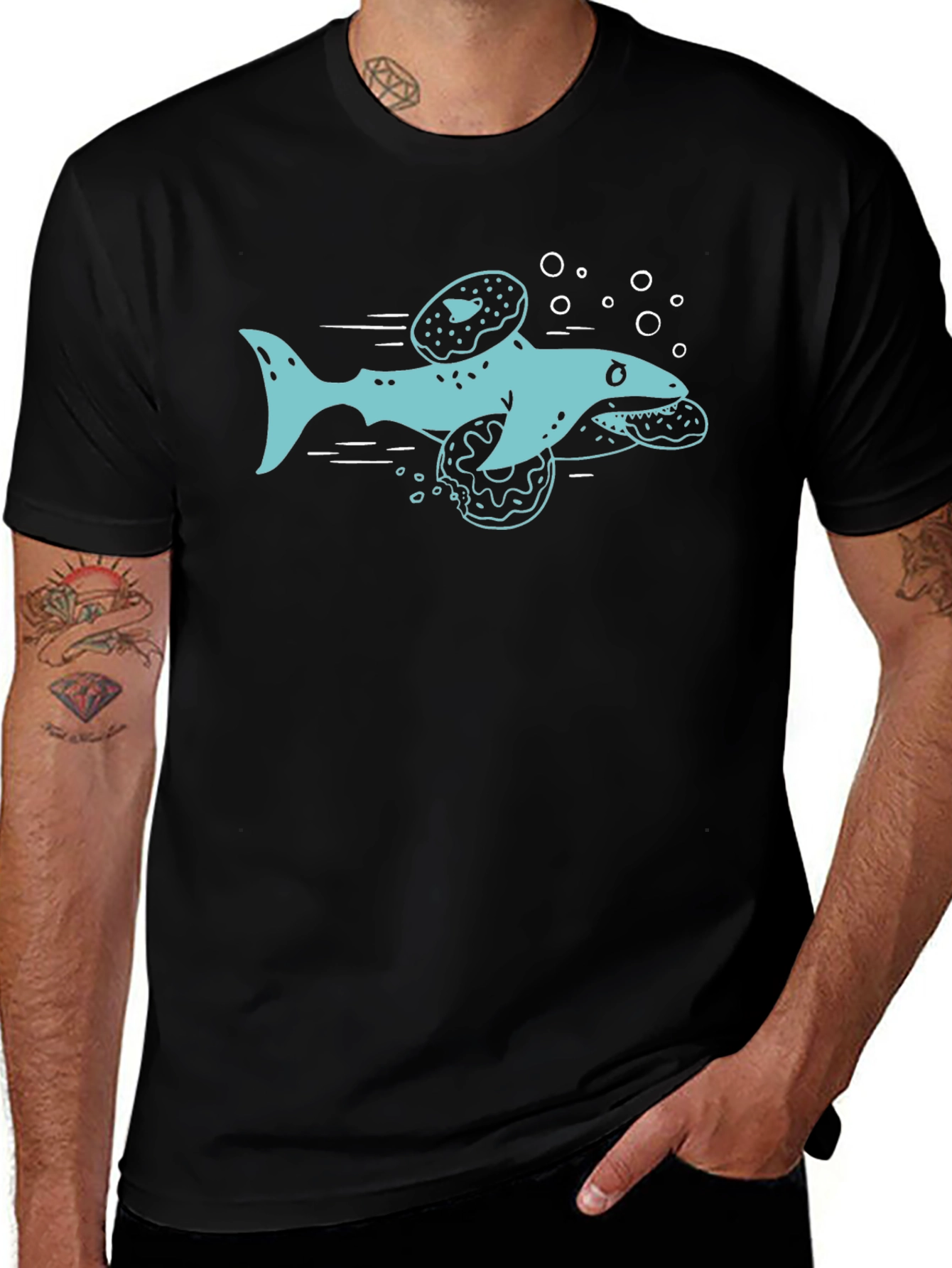 Shark Donut T-Shirt - Graphic Tee