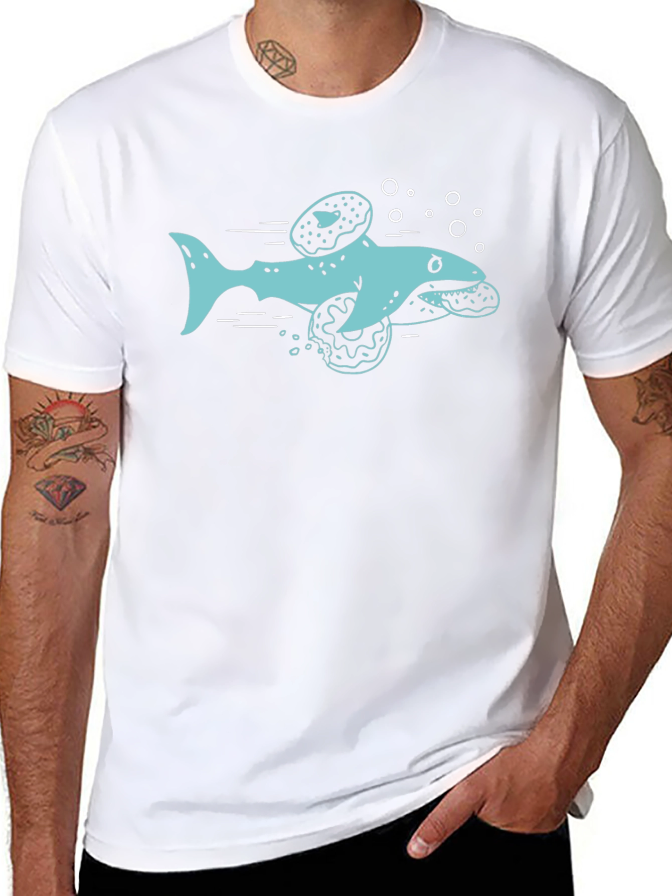 Shark Donut T-Shirt - Graphic Tee